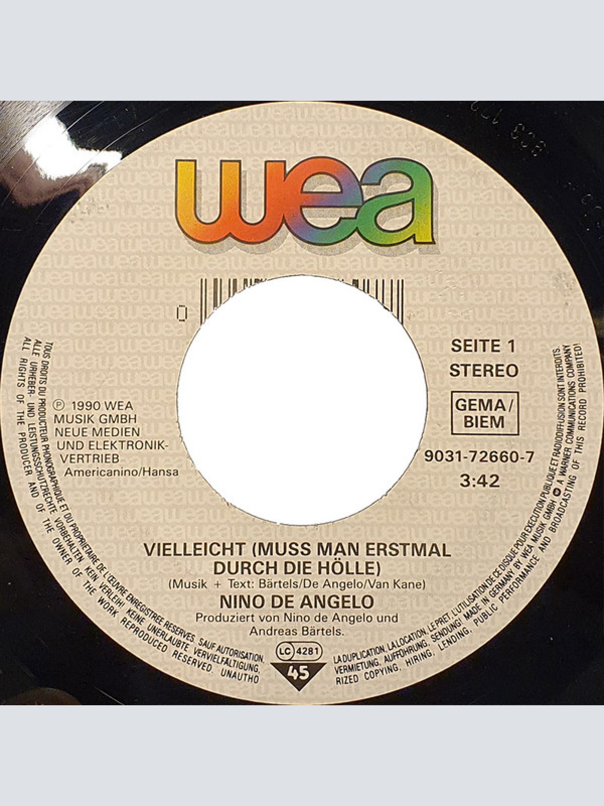 Vinyl / Nino De Angelo - Vielleicht (Muss Man Erstmal Durch Die Hölle)