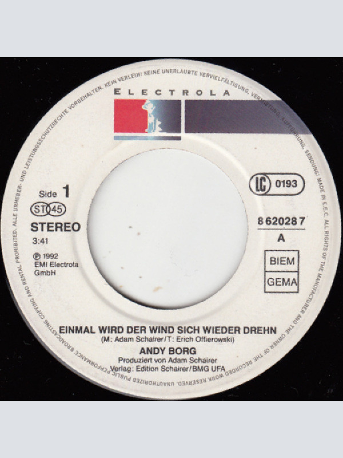 Vinyl / Andy Borg - Einmal Wird Der Wind Sich Wieder Drehn