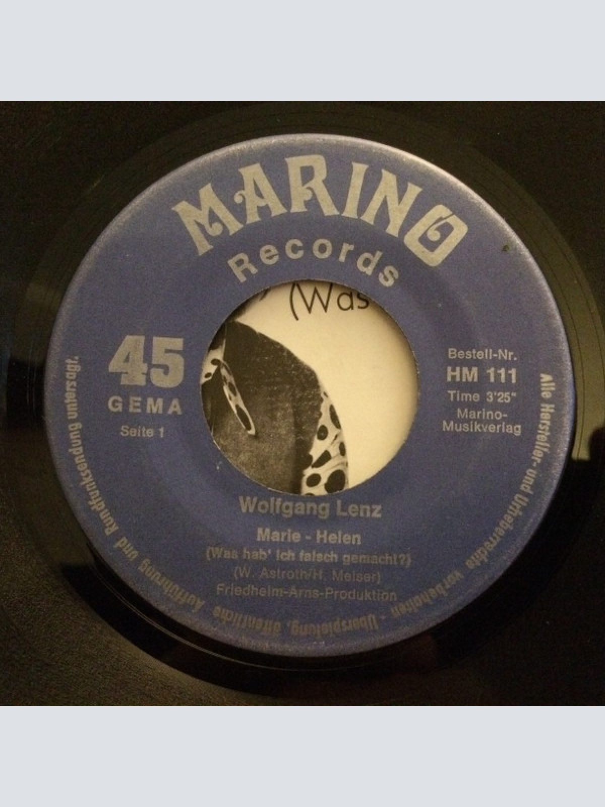 Vinyl / Wolfgang Lenz - Marie-Helen (Was Hab' Ich Falsch Gemacht?)