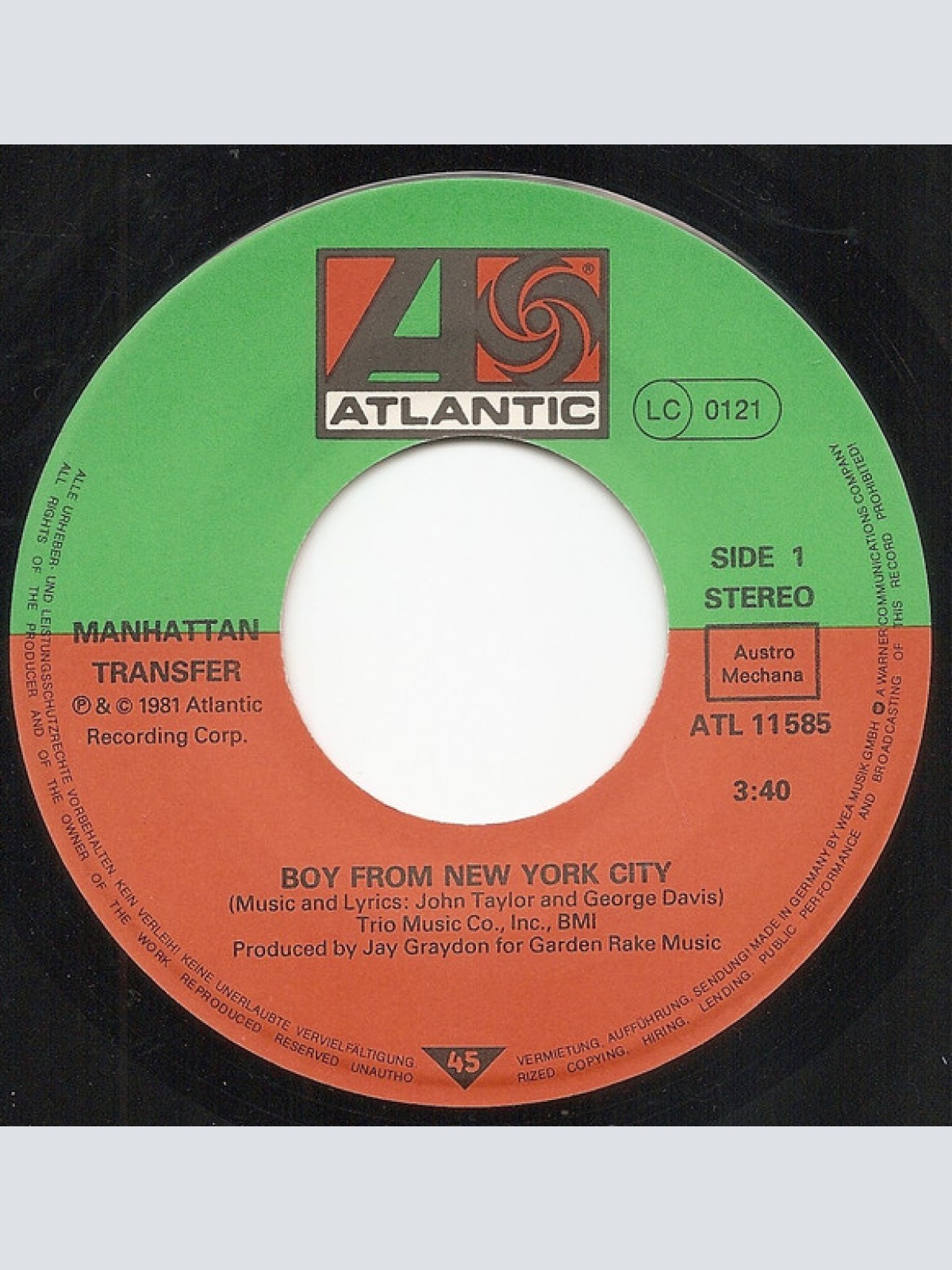 Vinyl / The Manhattan Transfer - Boy From New York City