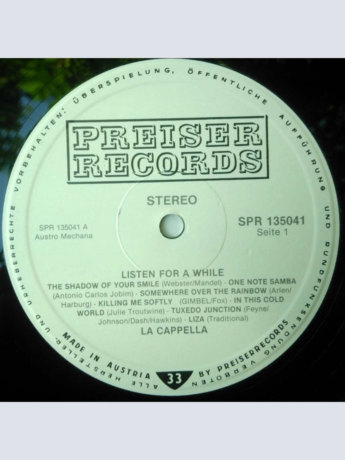 Vinyl / La Cappella - Listen For A While
