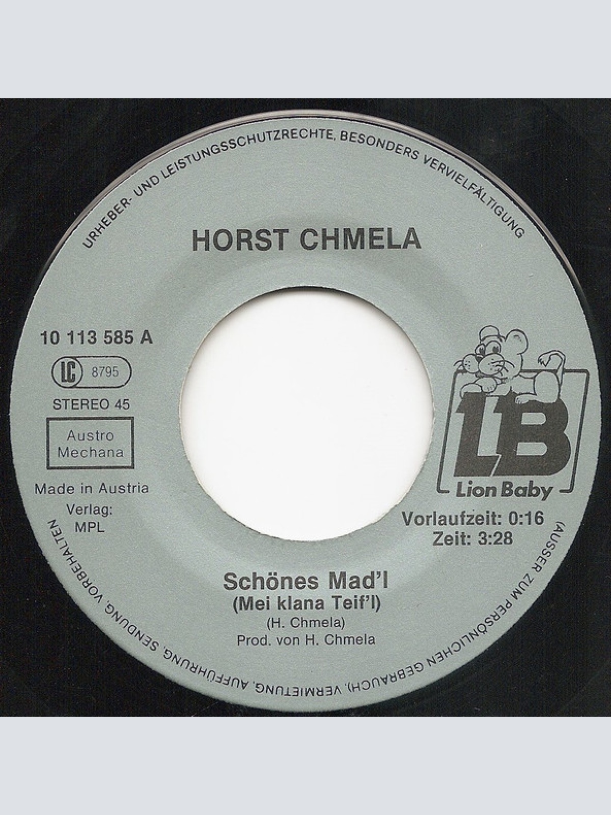 Vinyl / Horst Chmela - Schönes Mad'l