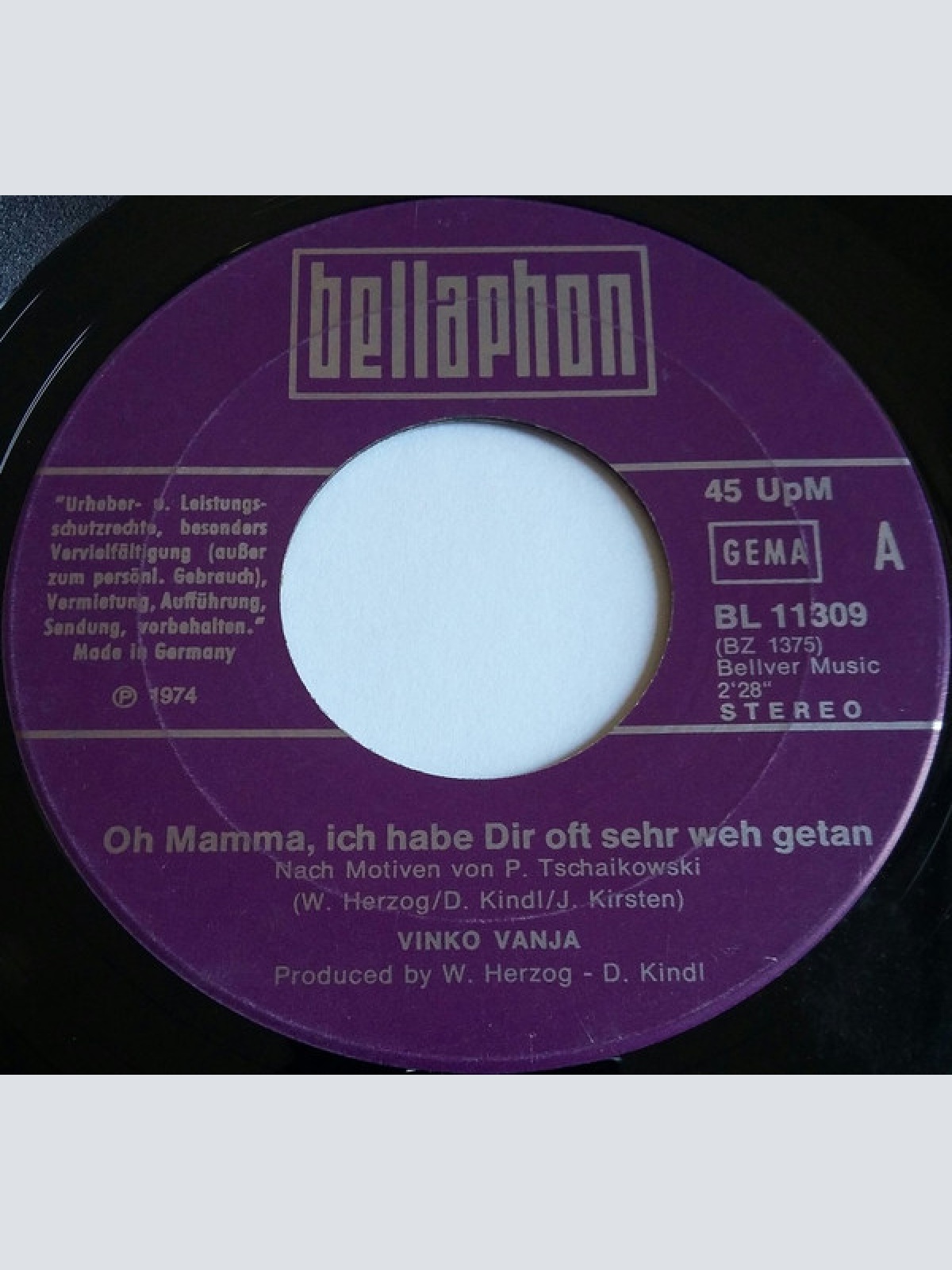 Vinyl / Vinko Vanja - Oh Mamma, Ich Habe Dir Oft Sehr Weh Getan