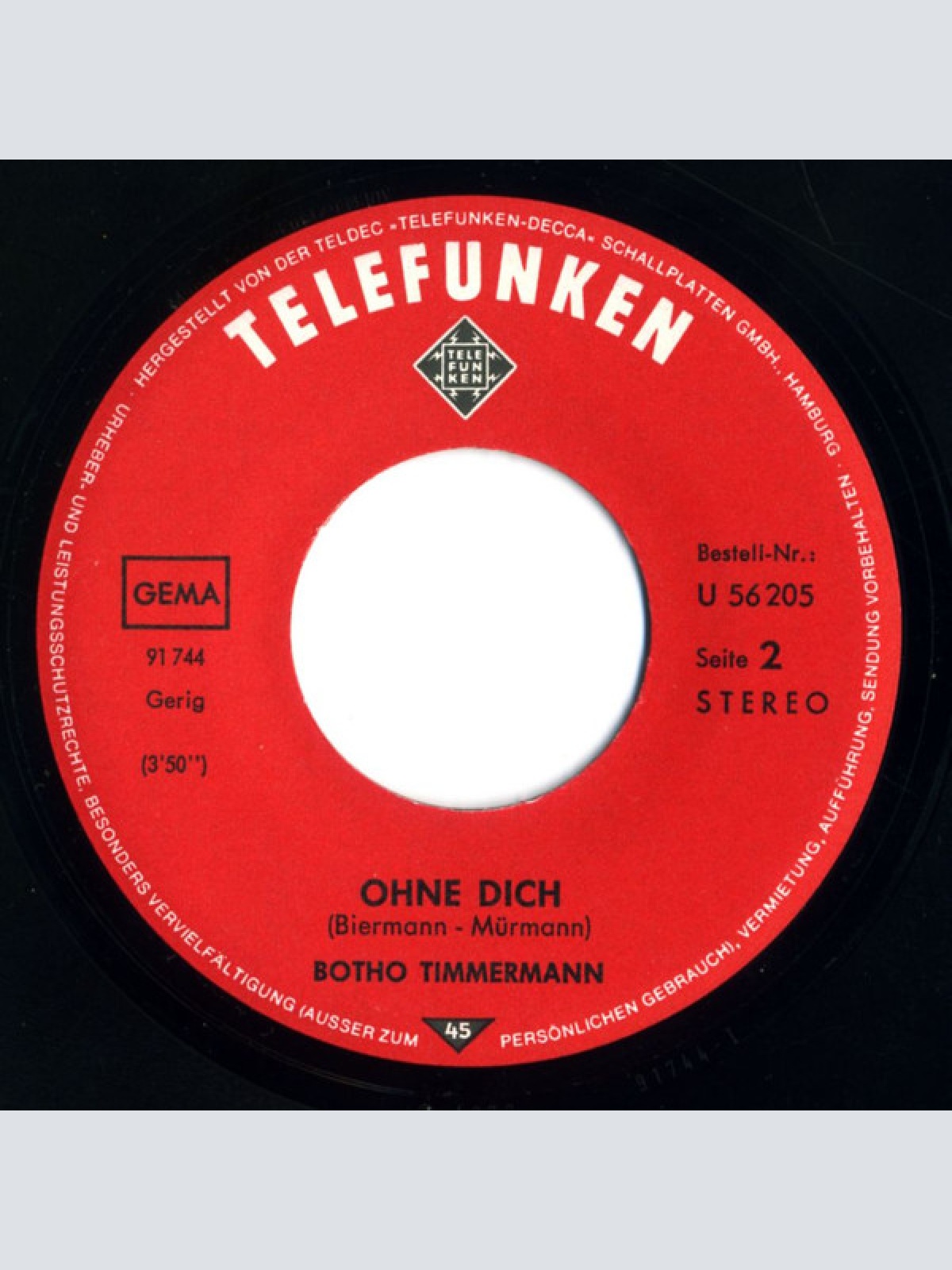 Vinyl / Botho Timmermann - Stell' Ein Licht Ans Fenster / Ohne Dich