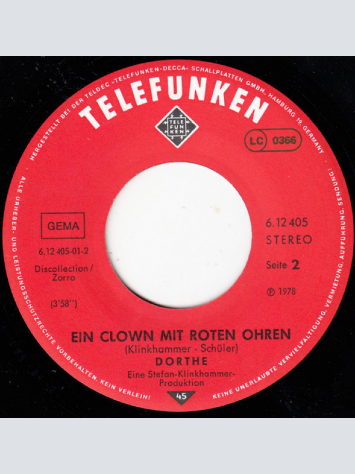 Vinyl / Dorthe* - Auch Ein Baum Fällt Mal Um / Ein Clown Mit Roten Ohren