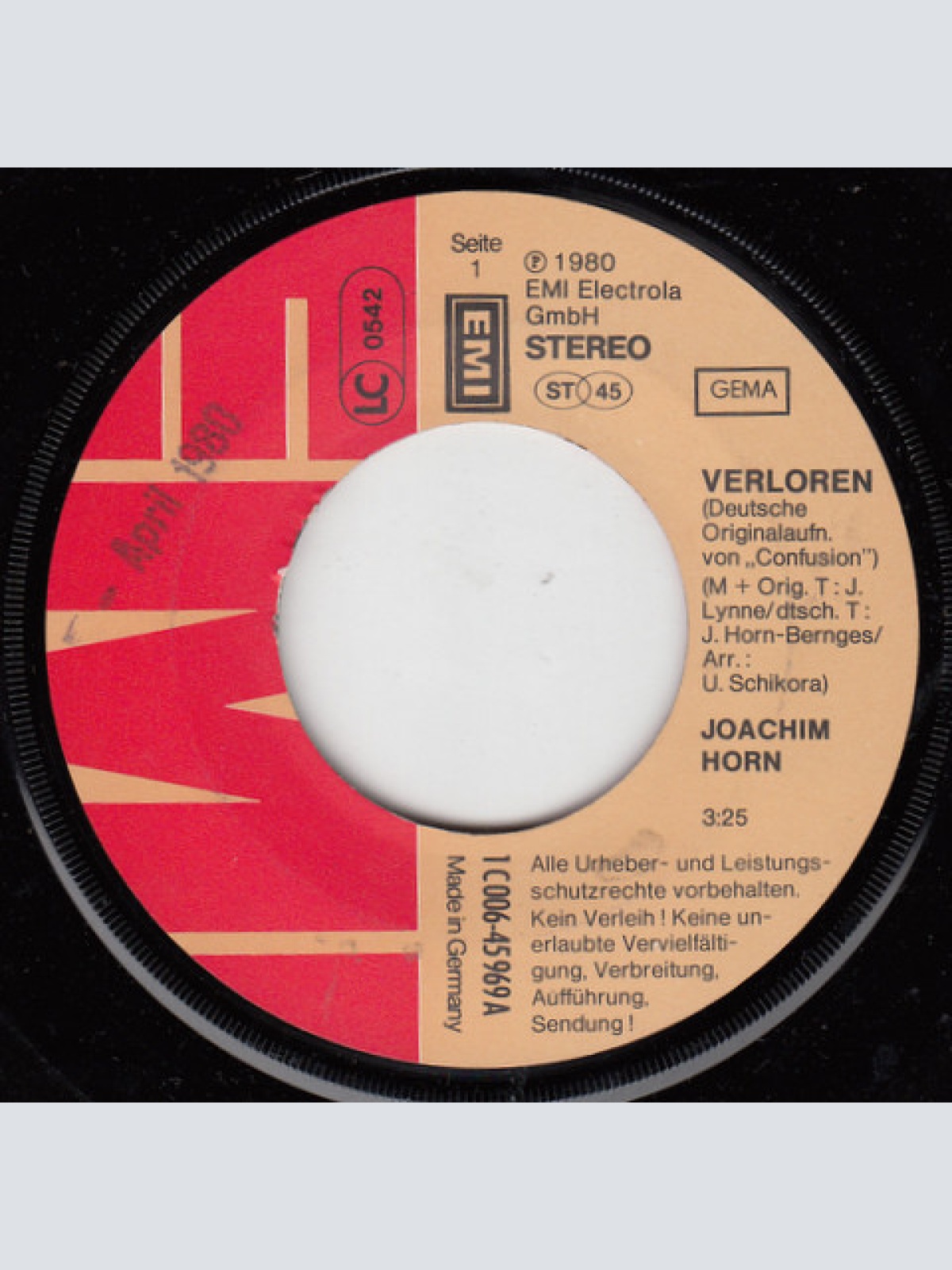 Vinyl / Joachim Horn* - Verloren