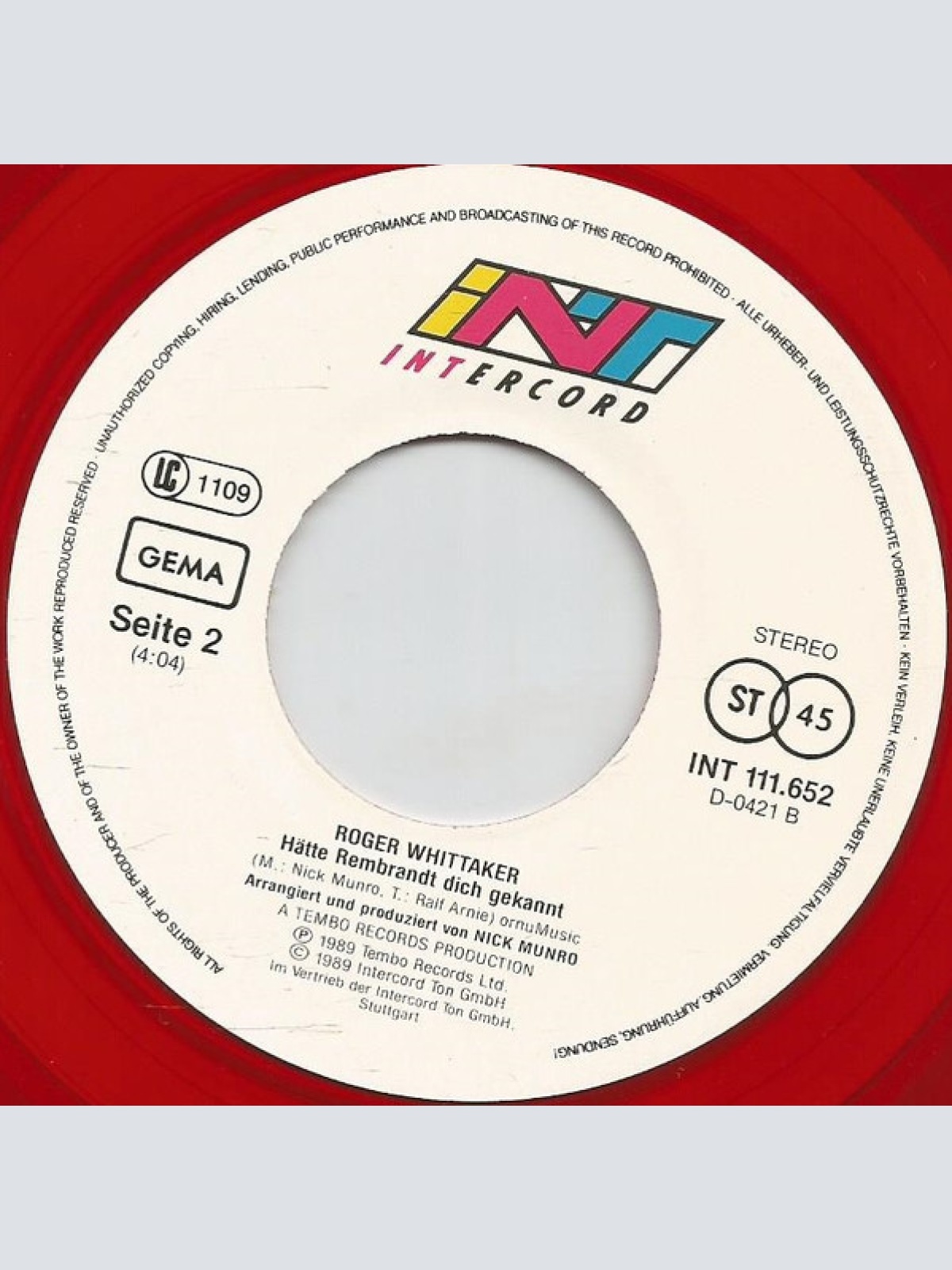 Vinyl / Roger Whittaker & Cindy Berger - Bleib Heut Bei Mir