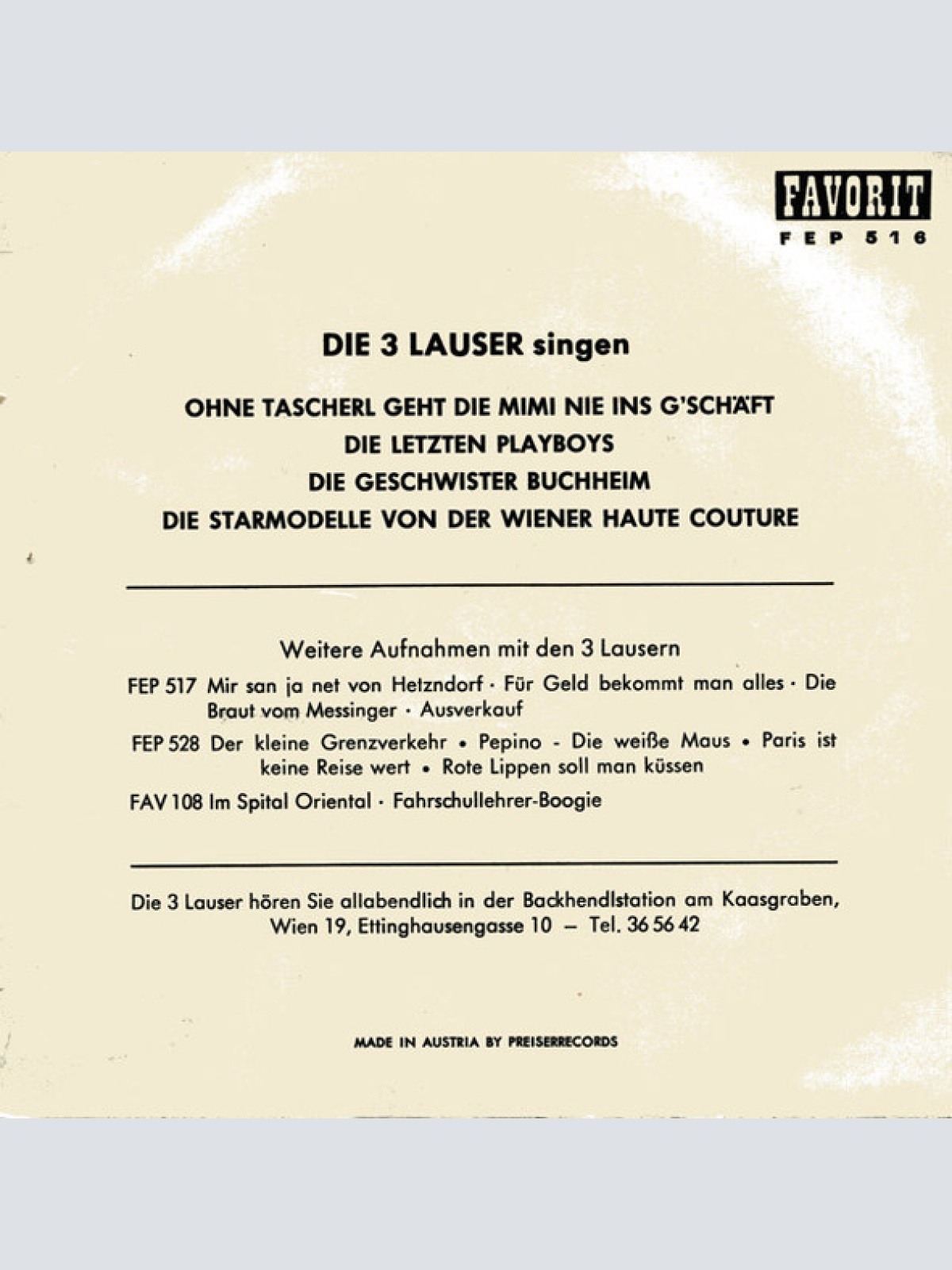 Vinyl / Die 3 Lauser - Lausige Gschichten
