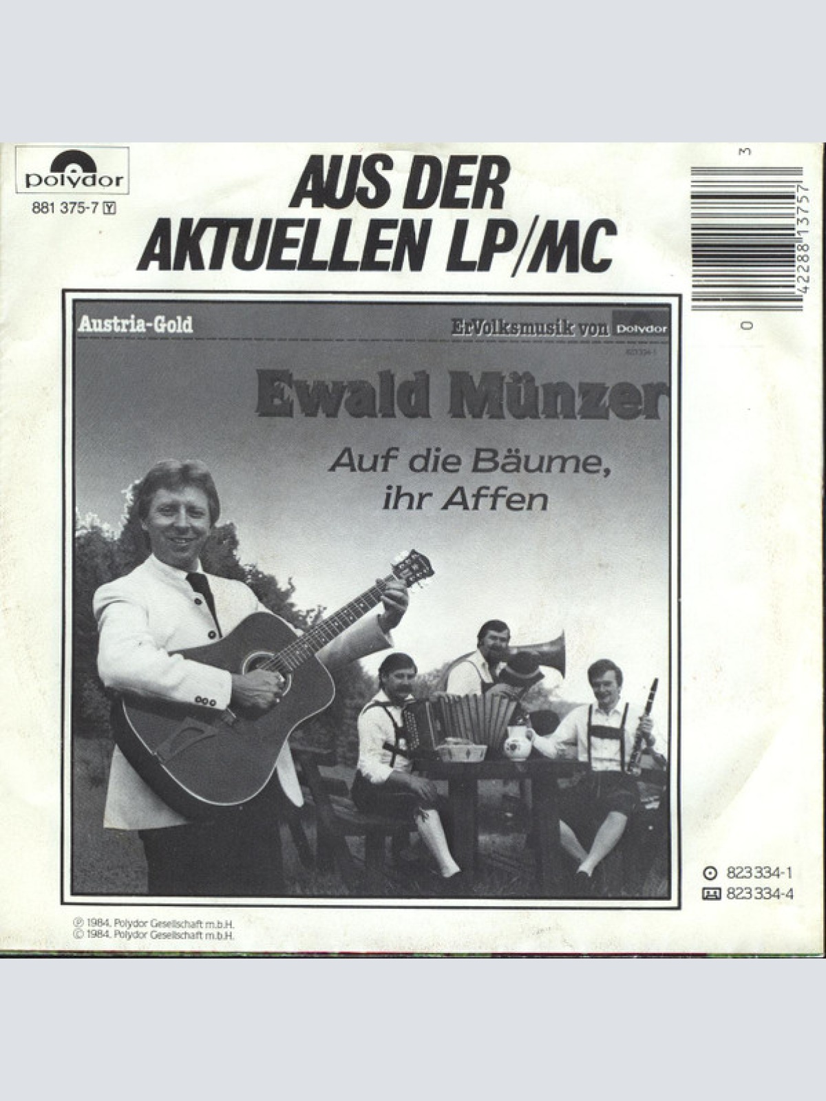 Vinyl / Ewald Münzer - Auf Die Bäume, Ihr Affen
