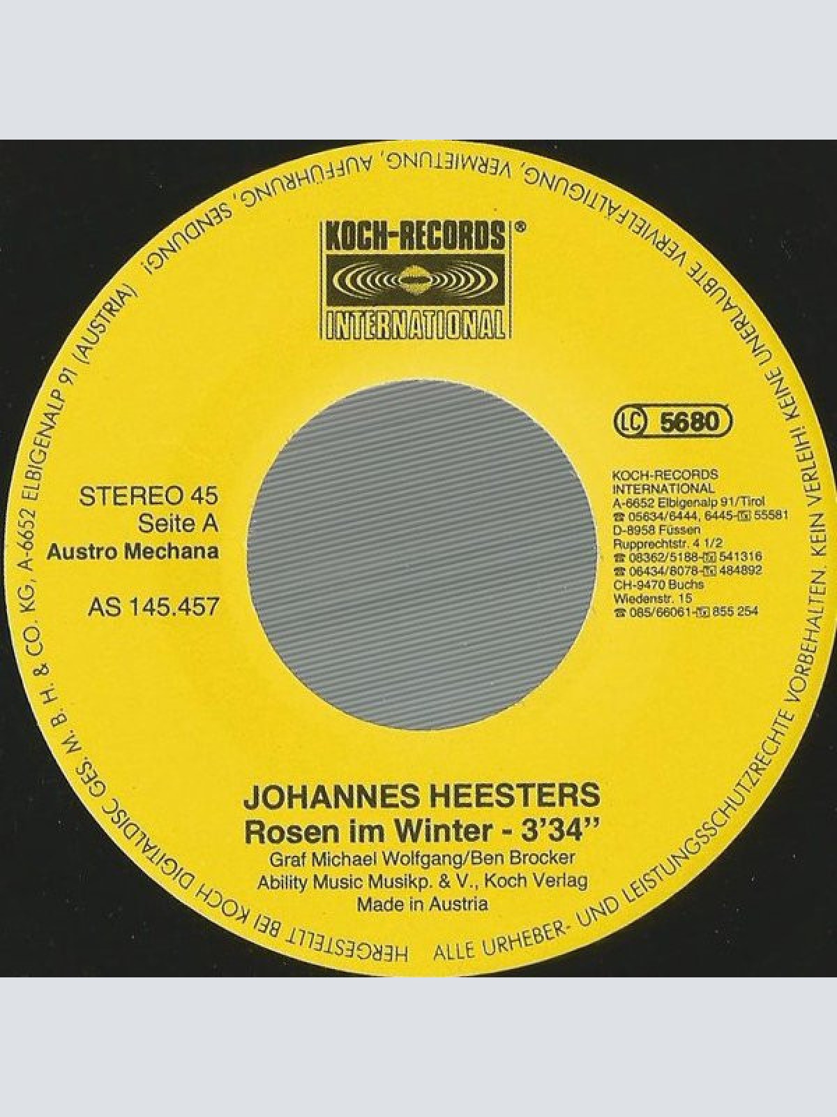 Vinyl / Johannes Heesters - Rosen Im Winter