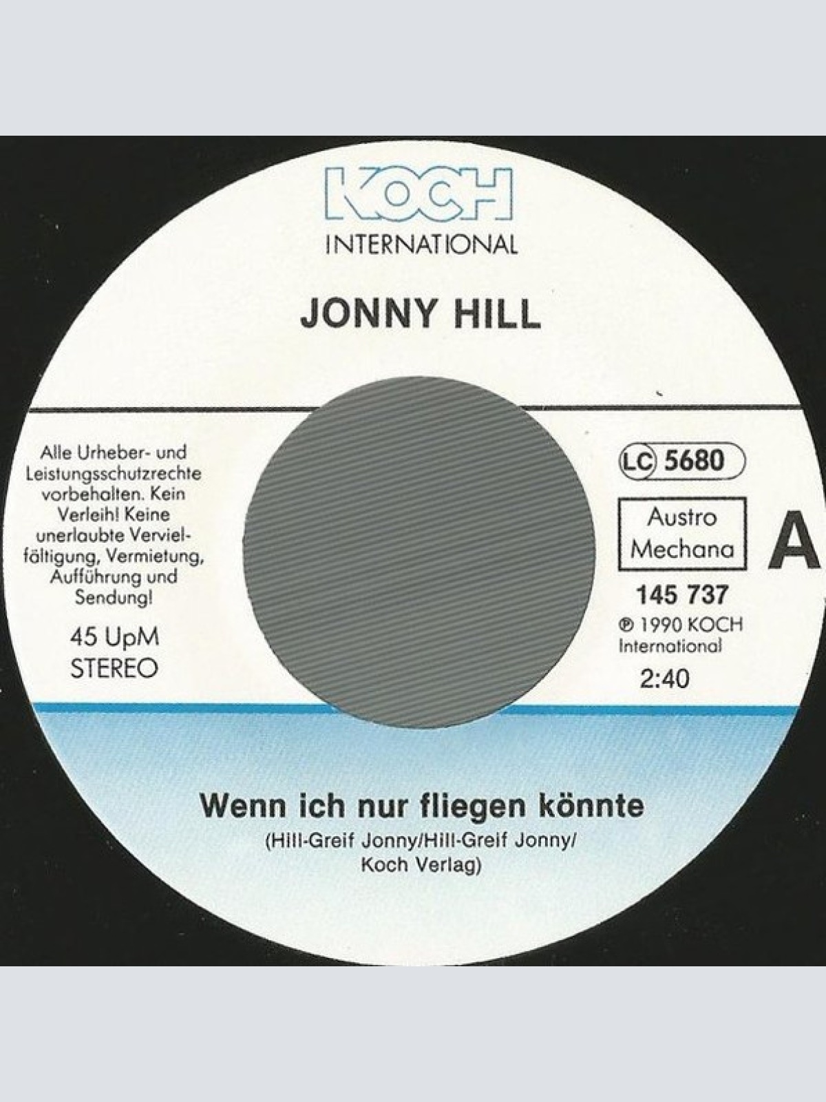 Vinyl / Jonny Hill - Wenn Ich Nur Fliegen Könnte