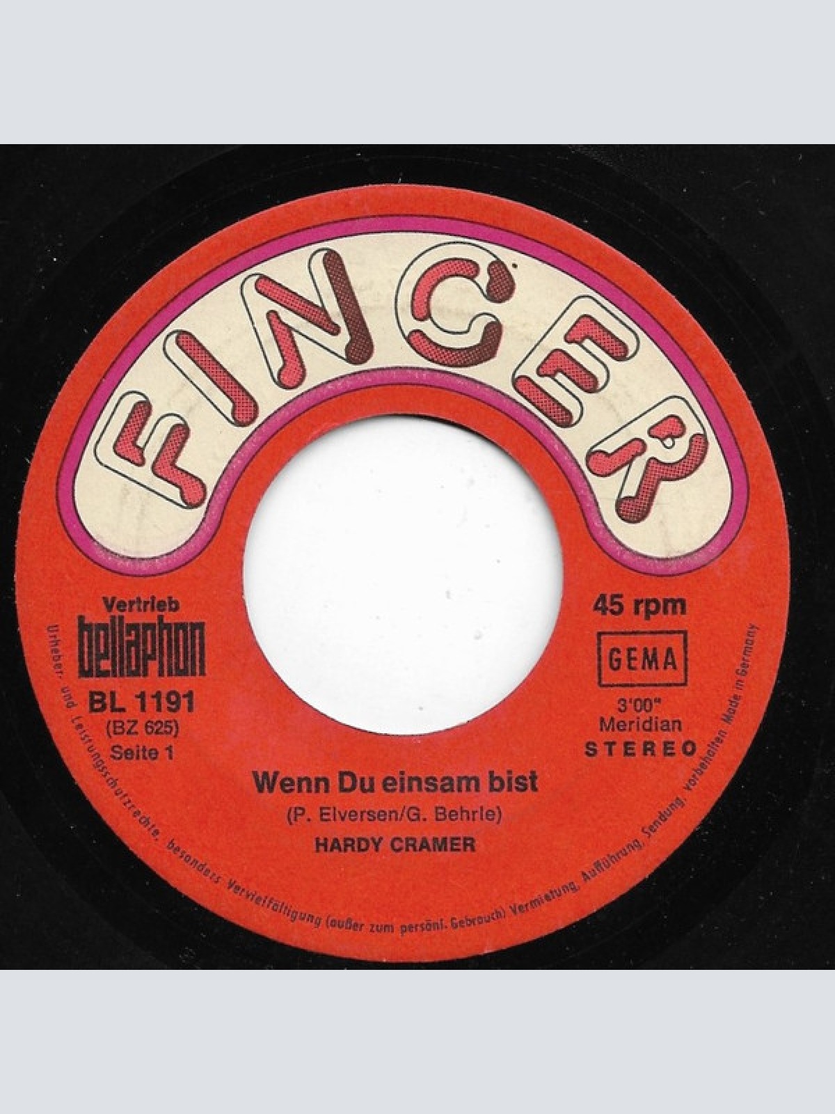 Vinyl / Hardy Cramer - Wenn Du Einsam Bist