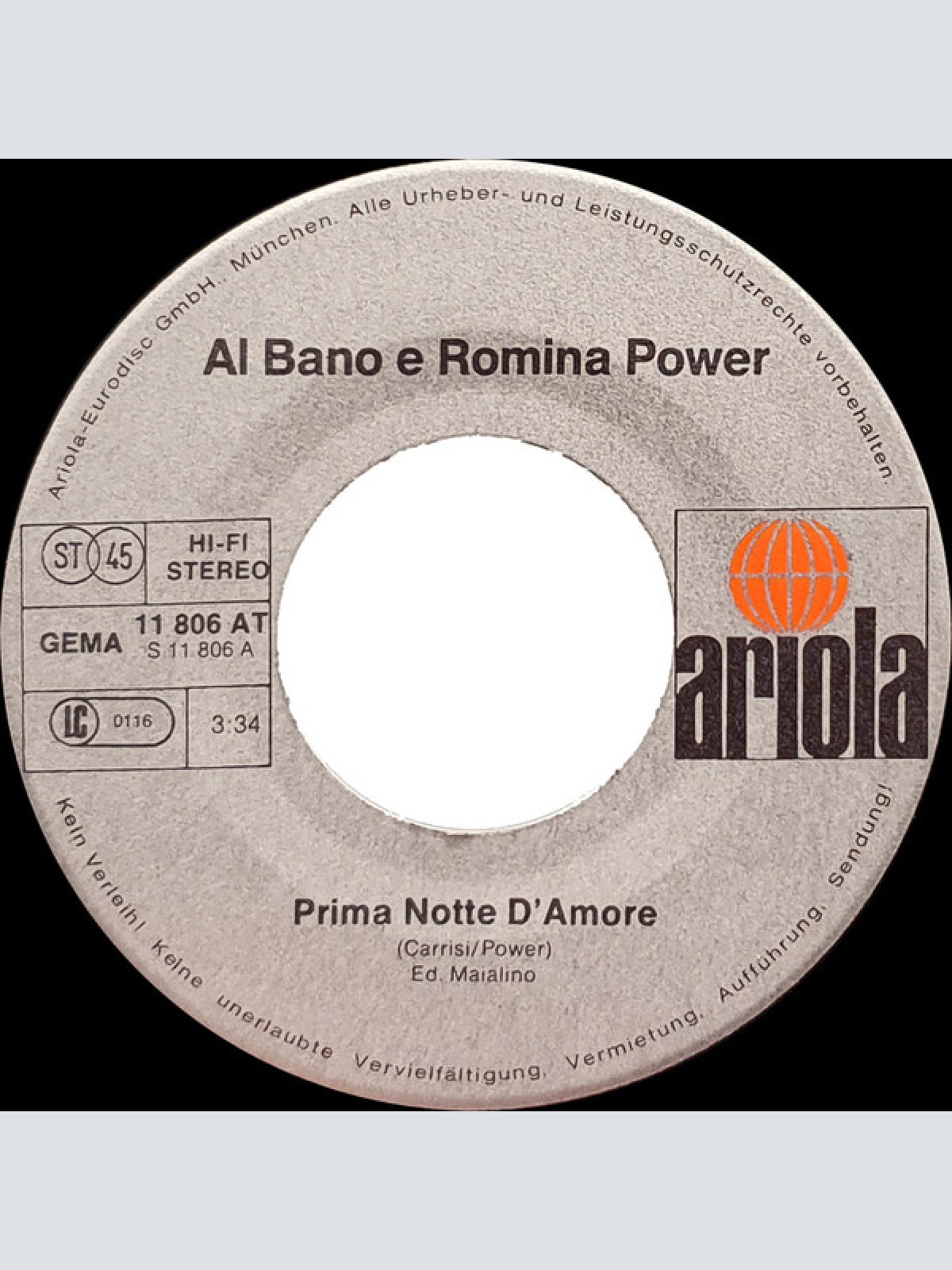 Vinyl / Al Bano E Romina Power* - Prima Notte D'Amore