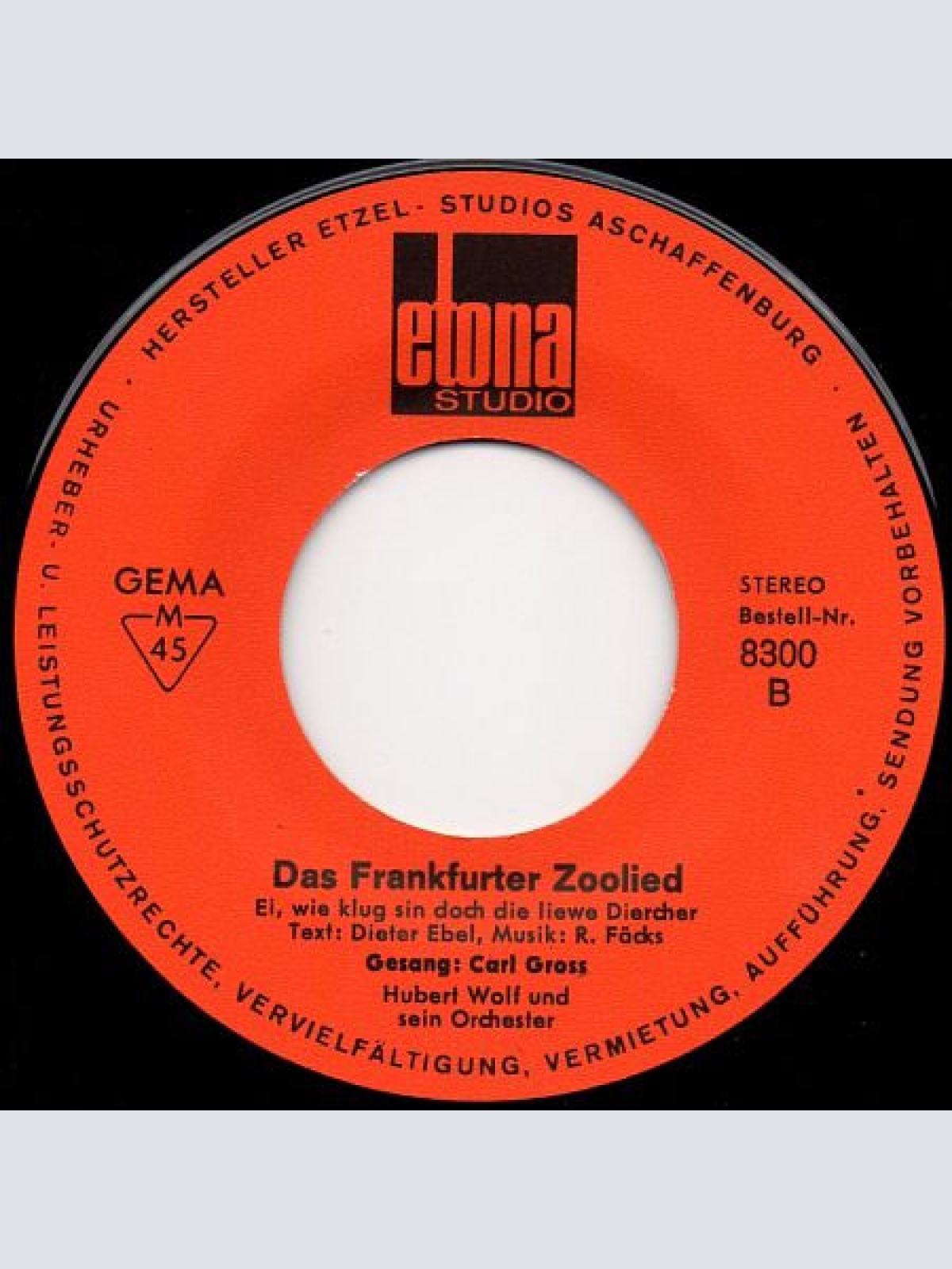 Vinyl / Carl Gross - Das Frankfurter U-Bahnlied