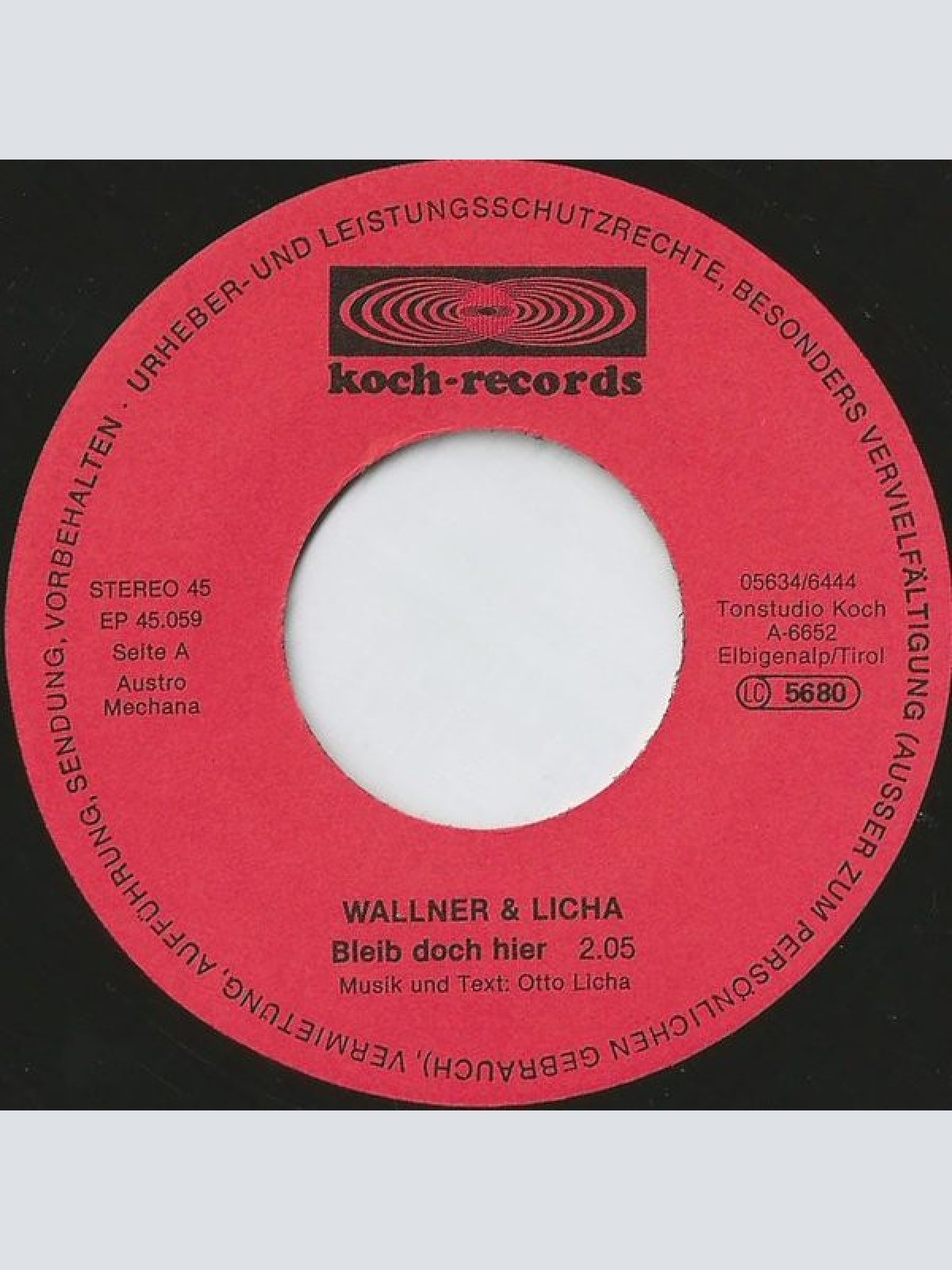 Vinyl / Wallner & Licha - Bleib Doch Hier