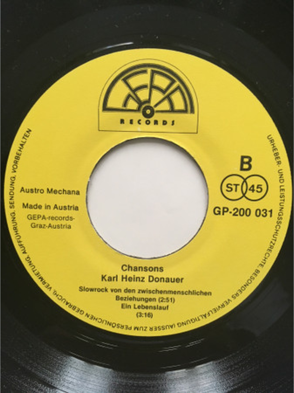 Vinyl / Karl-Heinz Donauer - Chansons