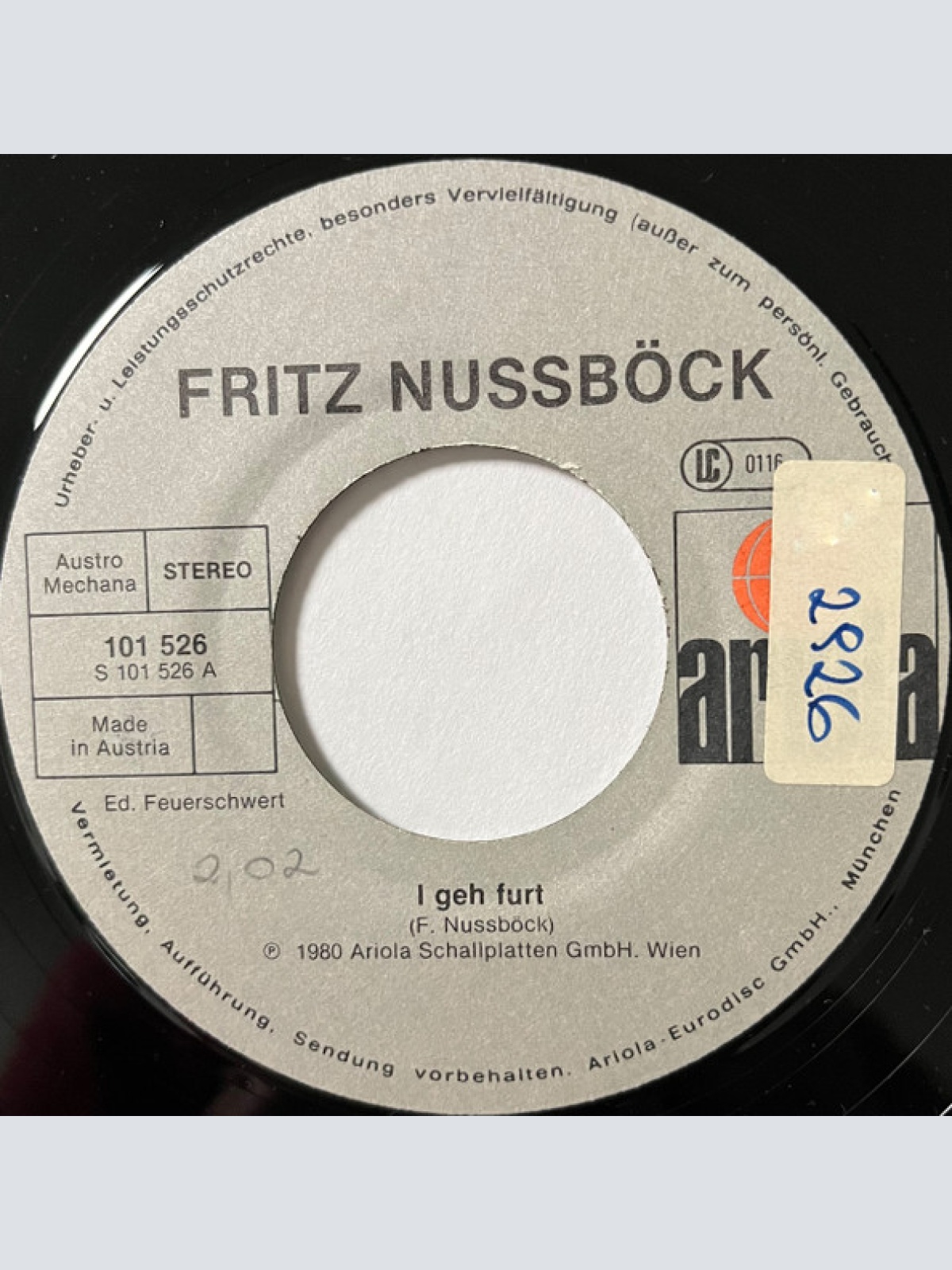 Vinyl / Fritz Nussböck* - I Geh Furt