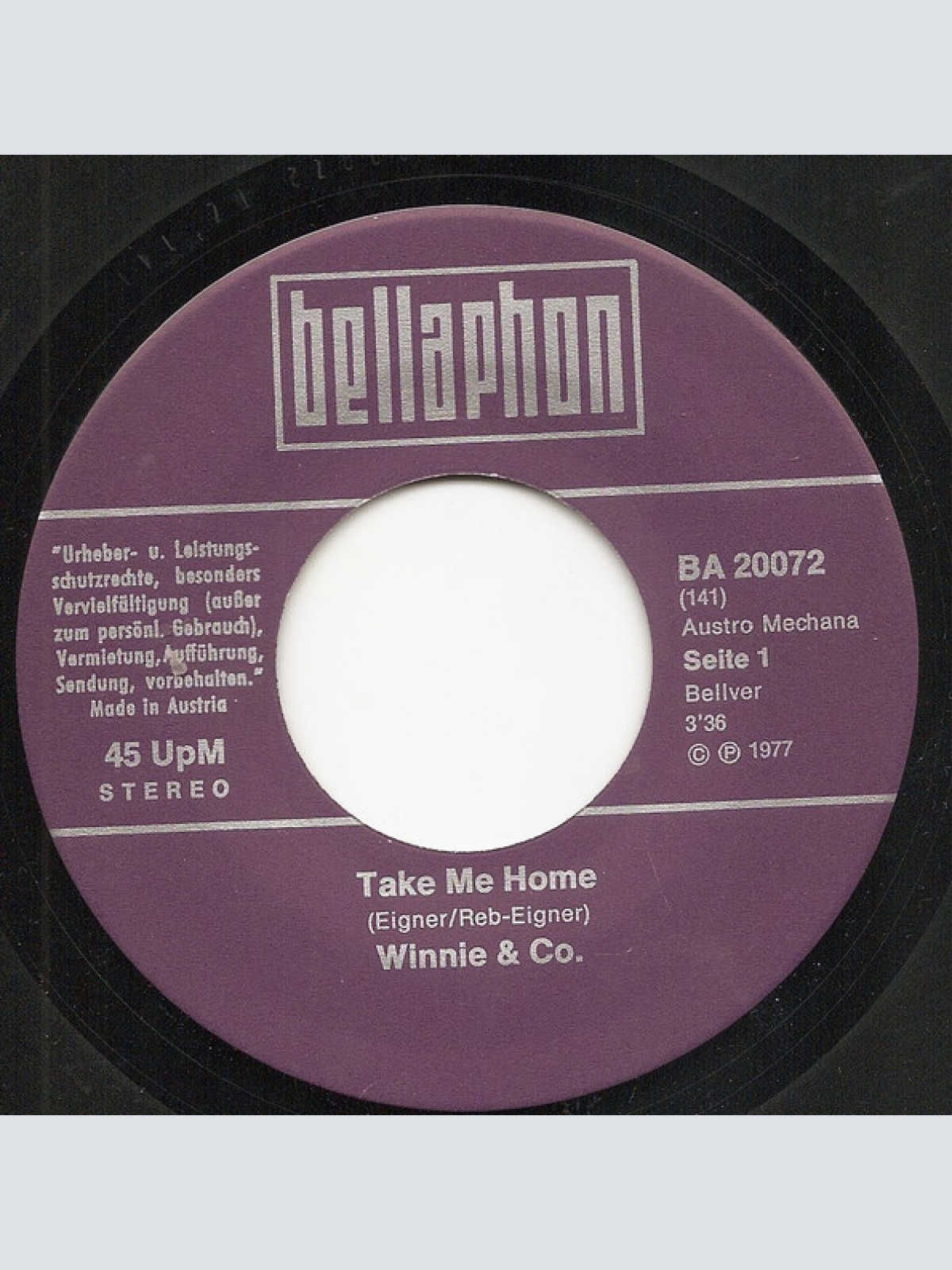 Vinyl / Winnie & Co. - Take Me Home / Freedom