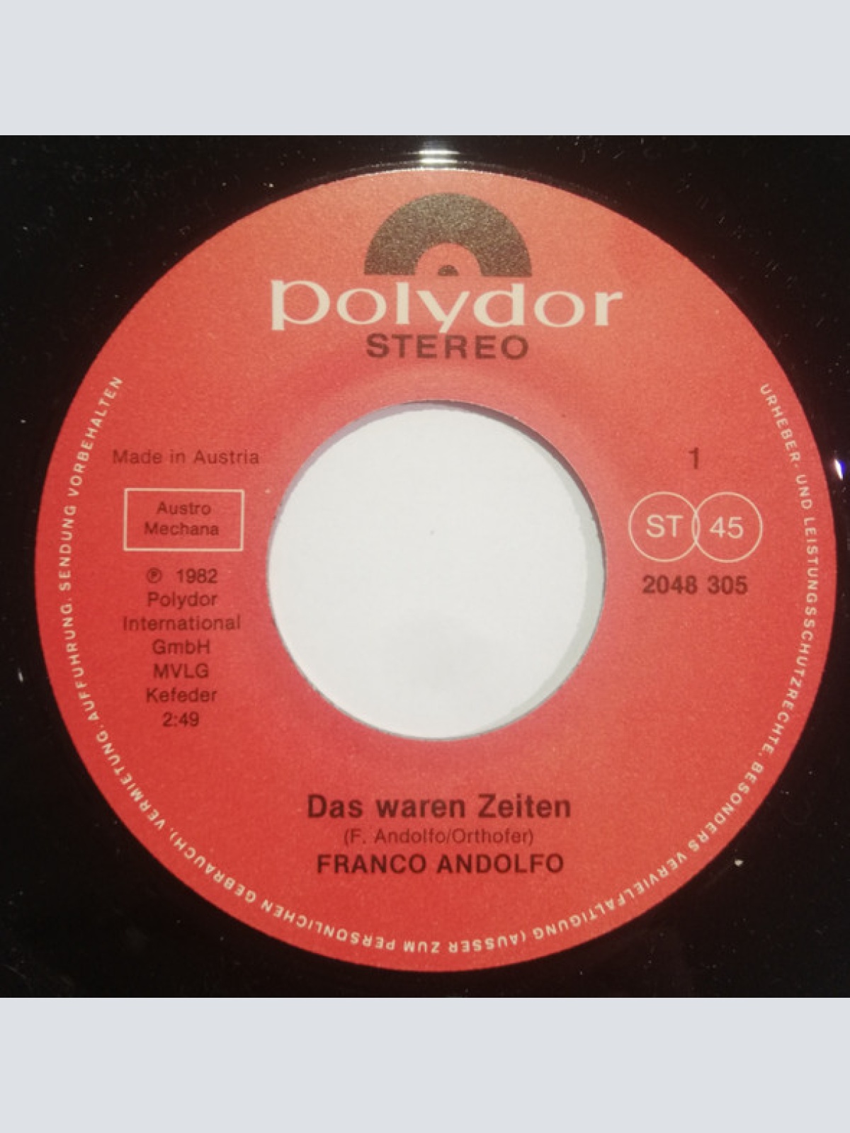 Vinyl / Franco Andolfo - Das Waren Zeiten