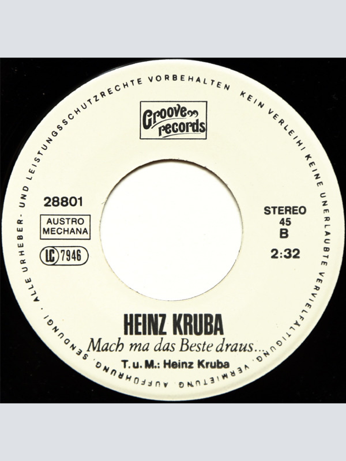 Vinyl / Heinz Kruba - Lass Mi Sein, Was I Bin