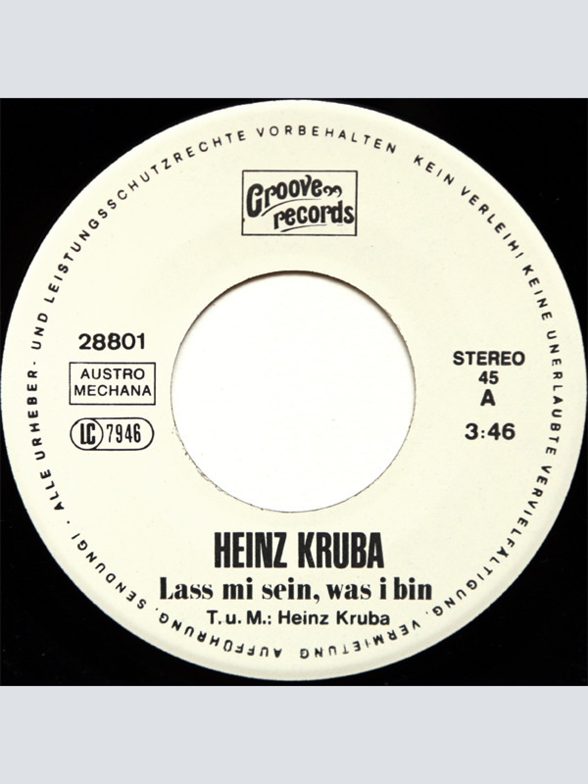 Vinyl / Heinz Kruba - Lass Mi Sein, Was I Bin