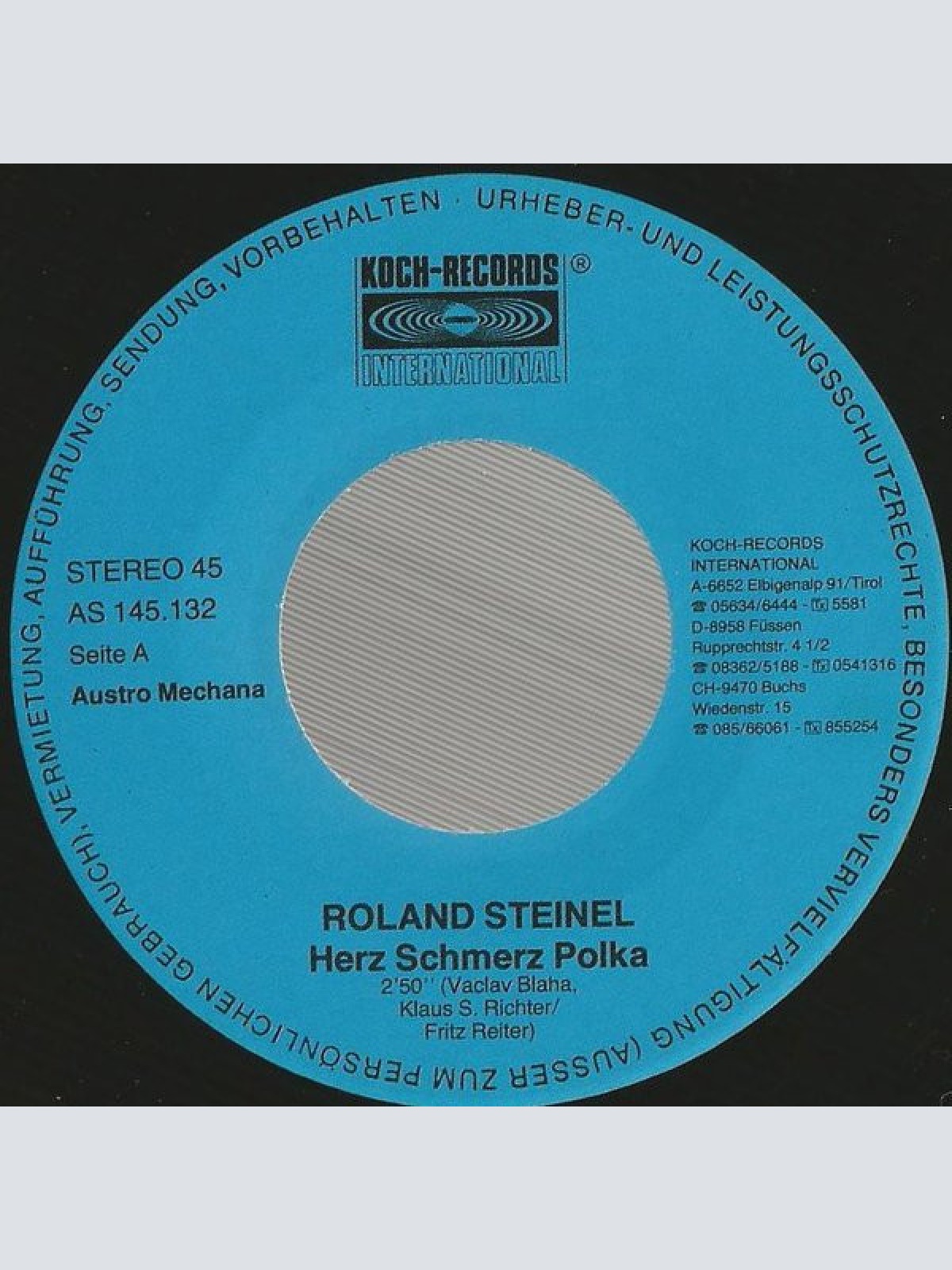Vinyl / Roland Steinel - Herz Schmerz Polka