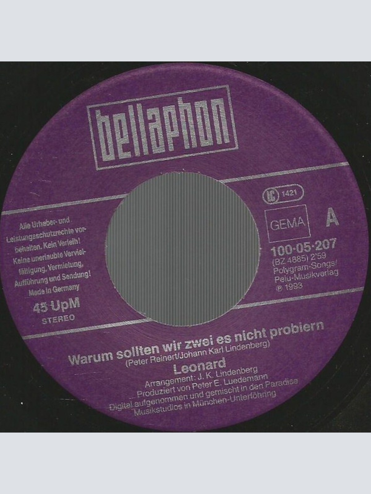 Vinyl / Leonard - Warum Sollten Wir Zwei Es Nicht Probier'n