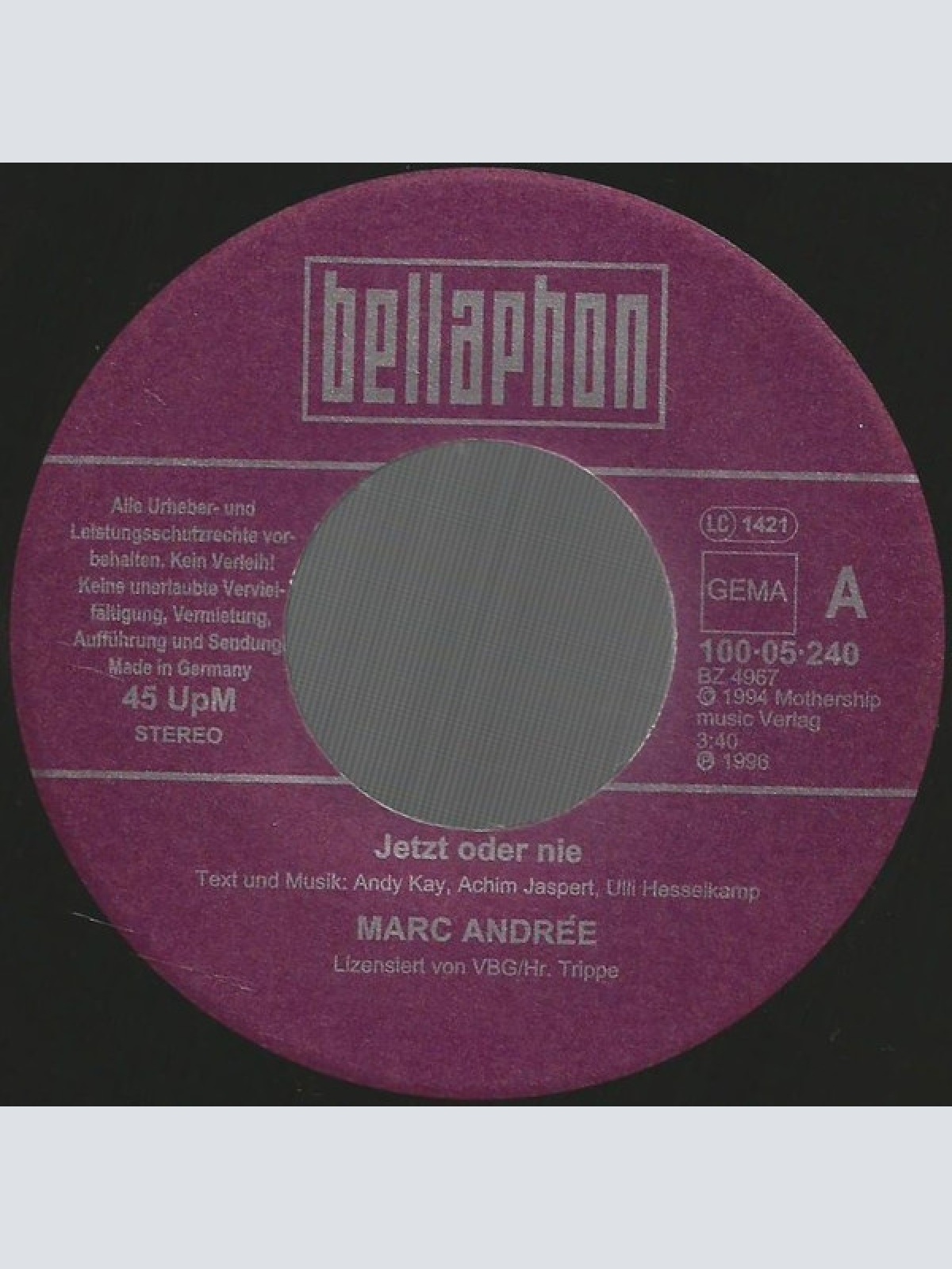 Vinyl / Marc Andrée - Jetzt Oder Nie