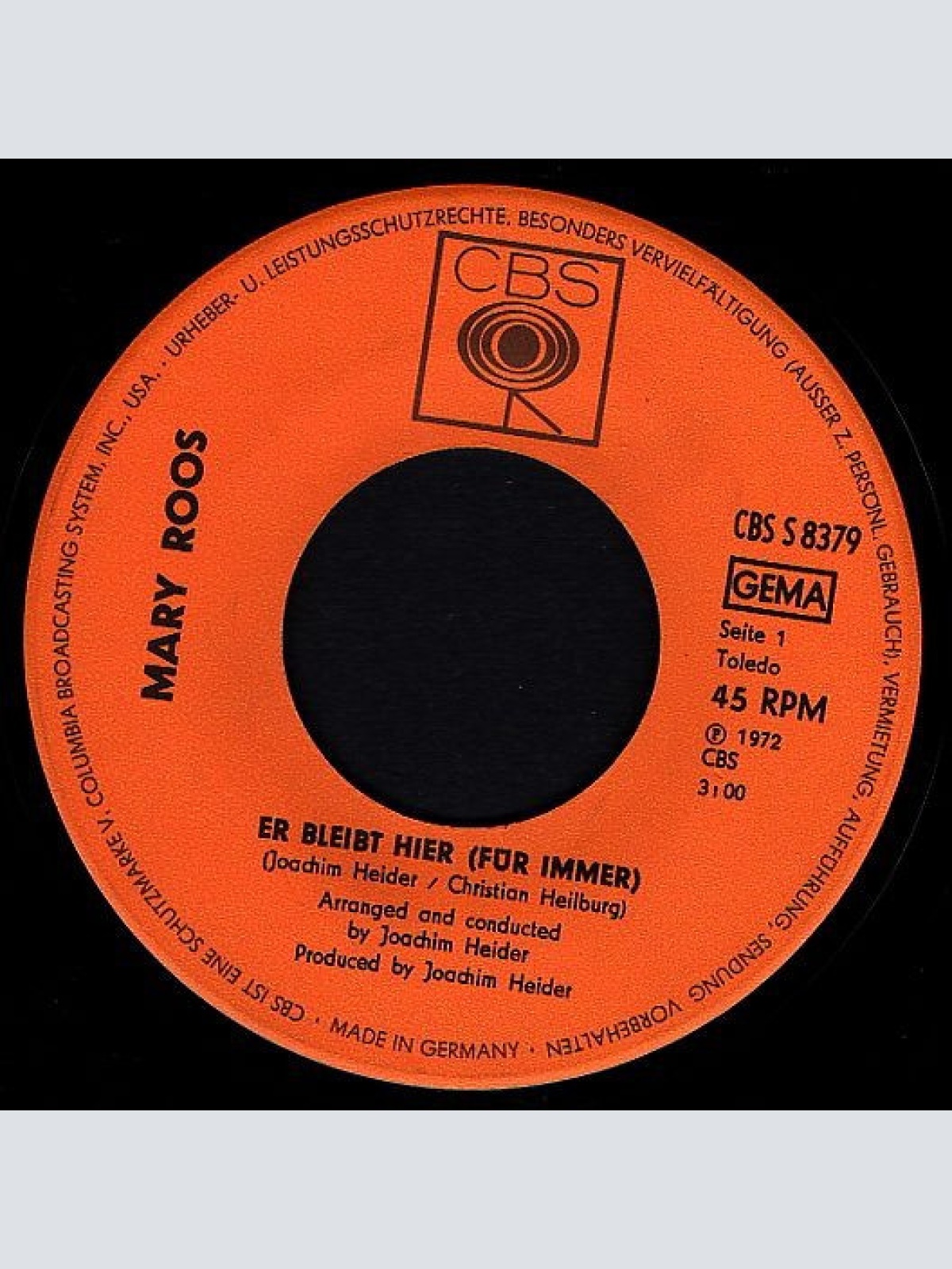 Vinyl / Mary Roos - Er Bleibt Hier (Für Immer)