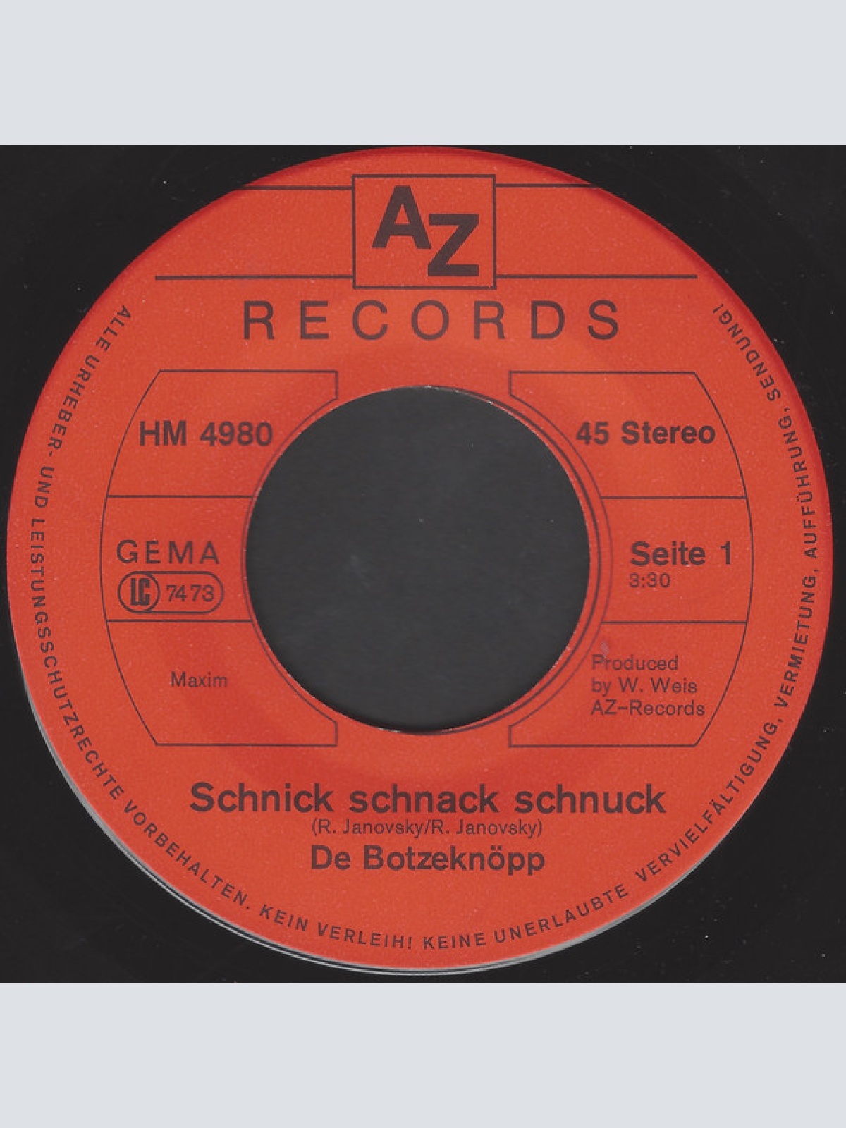 Vinyl / De Botzeknöpp - Schnick - Schnack - Schnuck