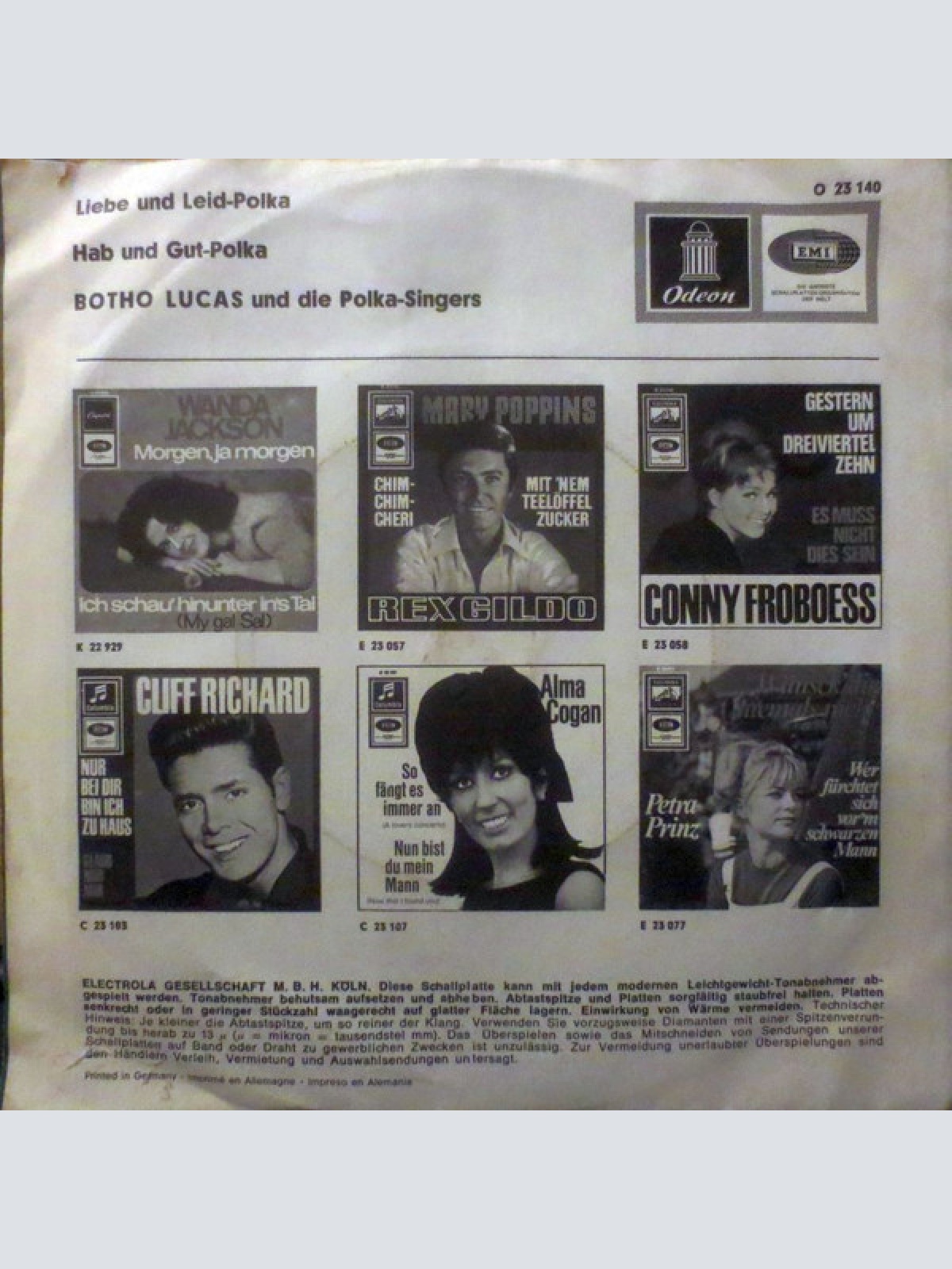 Vinyl / Botho Lucas Und Die Polka-Singers* - Liebe Und Leid-Polka / Hab Und Gut Polka