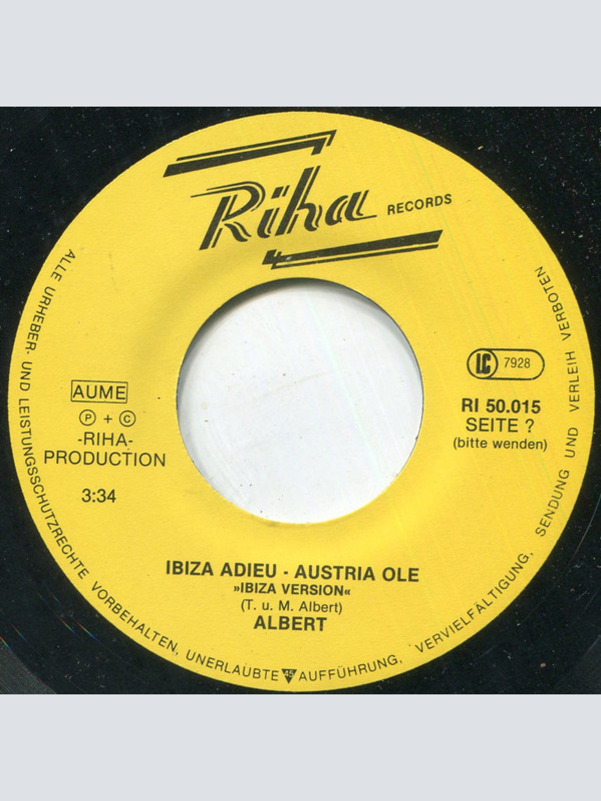 Vinyl / Albert* - Ibiza Adieu - Austria Ole