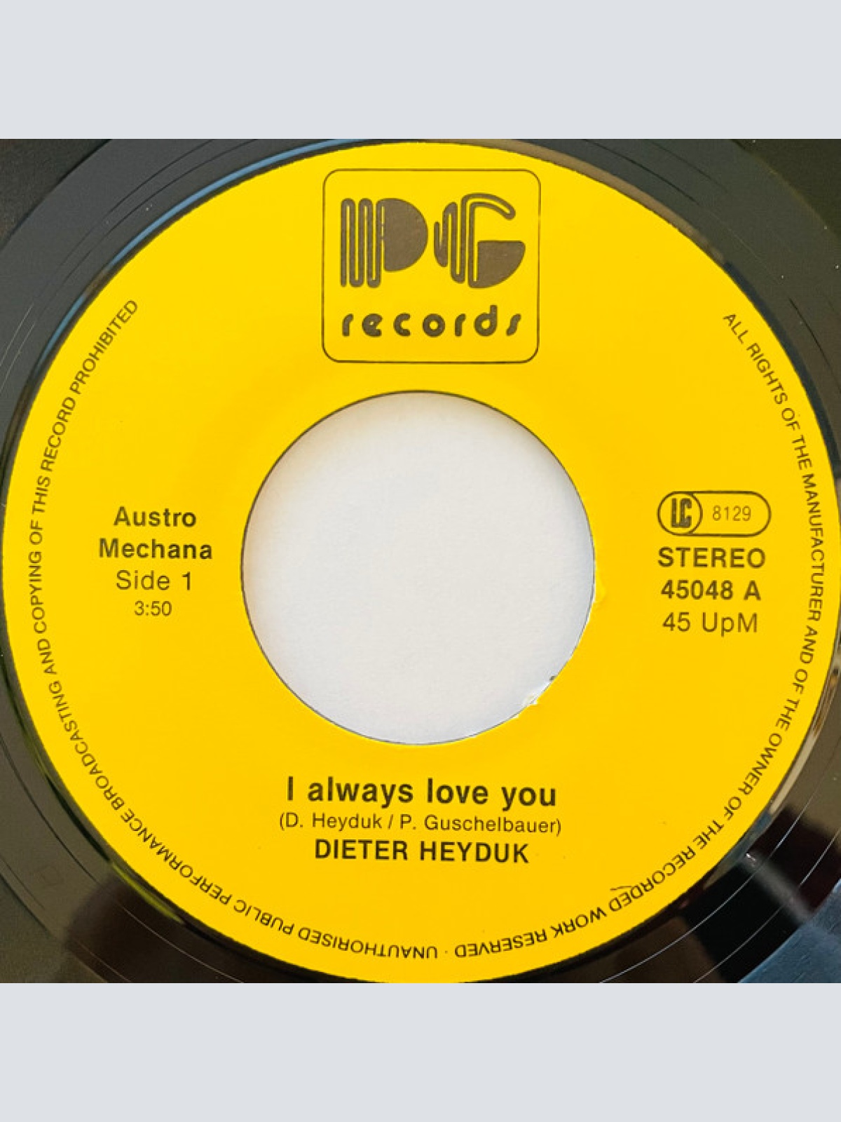 Vinyl / Dieter Heyduk - I Always Love You / Flamin' Sky