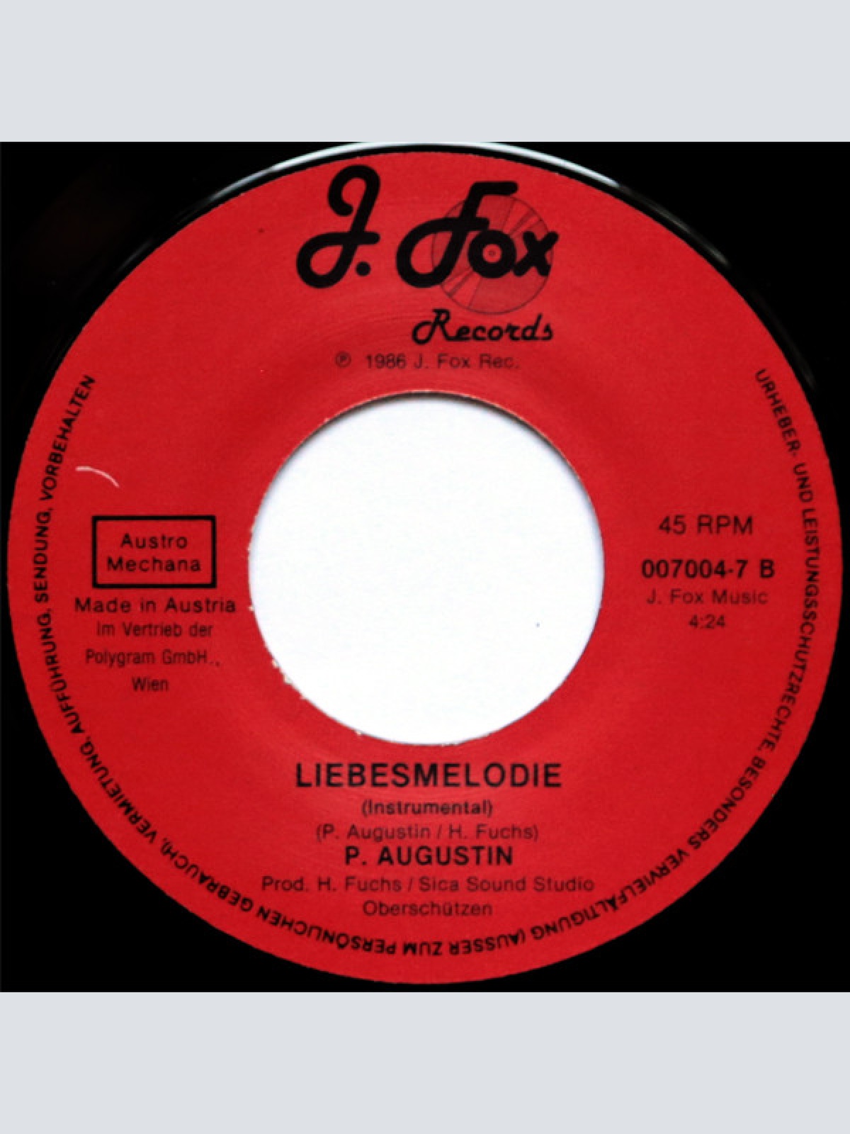 Vinyl / Peter Augustin - Liebesmelodie (Kumm Zu Mir Und Halt Di Fest)