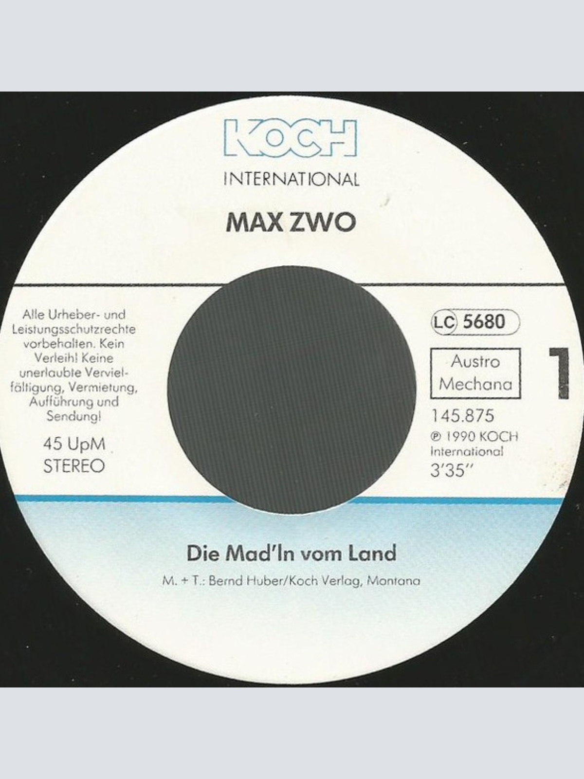 Vinyl / Max Zwo - Die Mad'ln Vom Land