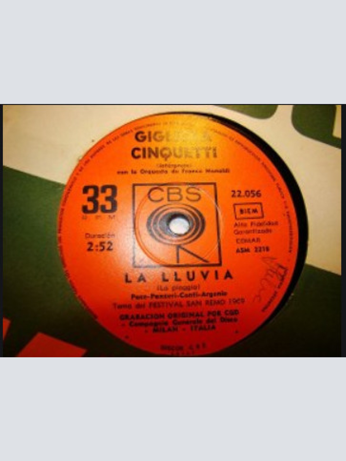 Vinyl / Gigliola Cinquetti - La Lluvia / Cero En Amor