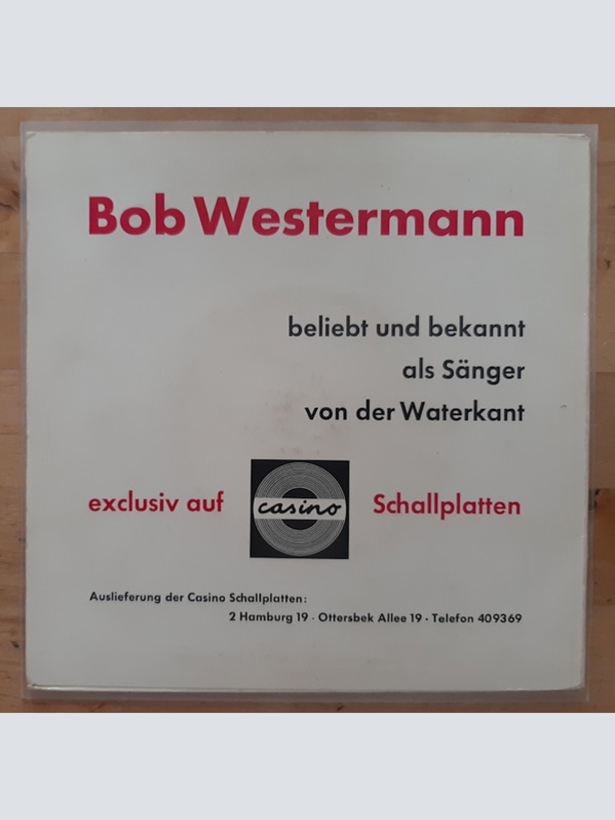 Vinyl / Bob Westermann - Für 'ne Flasche Rum / Es Fuhr Ein Seemann Hinaus