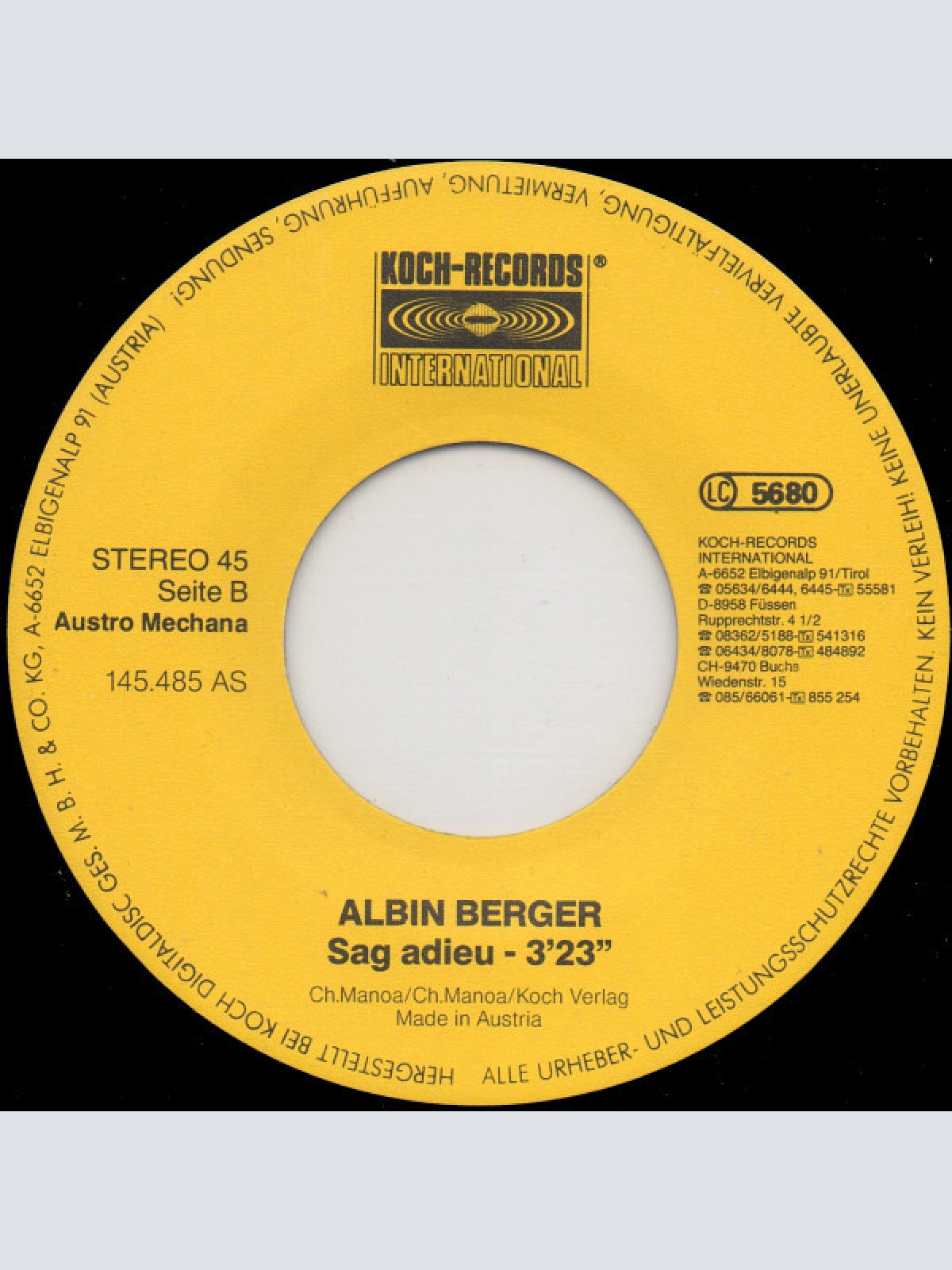 Vinyl / Albin Berger - Und Es War Sommer In San Miguel