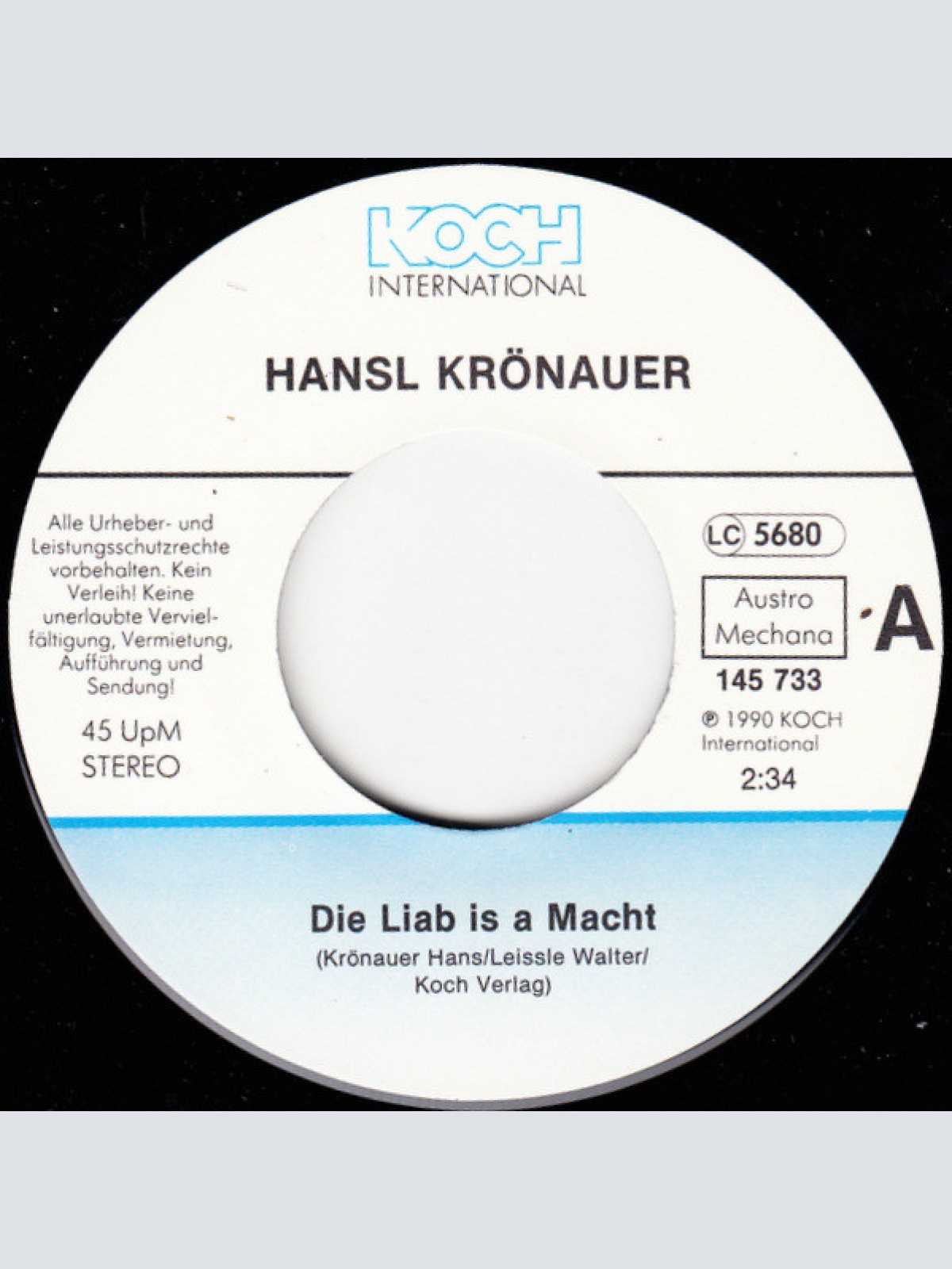 Vinyl / Hansl Krönauer - Die Liab Is A Macht
