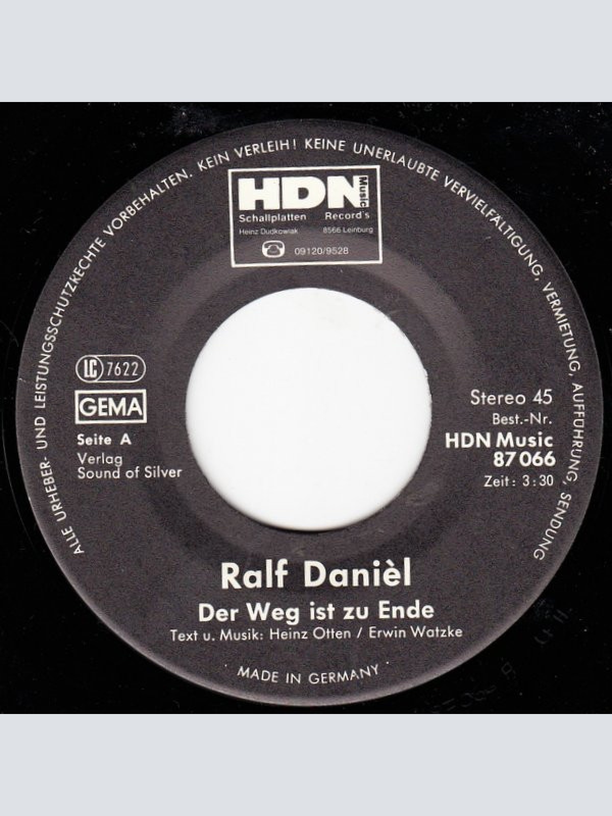 Vinyl / Ralf Daniél - Der Weg Ist Zu Ende / Julia