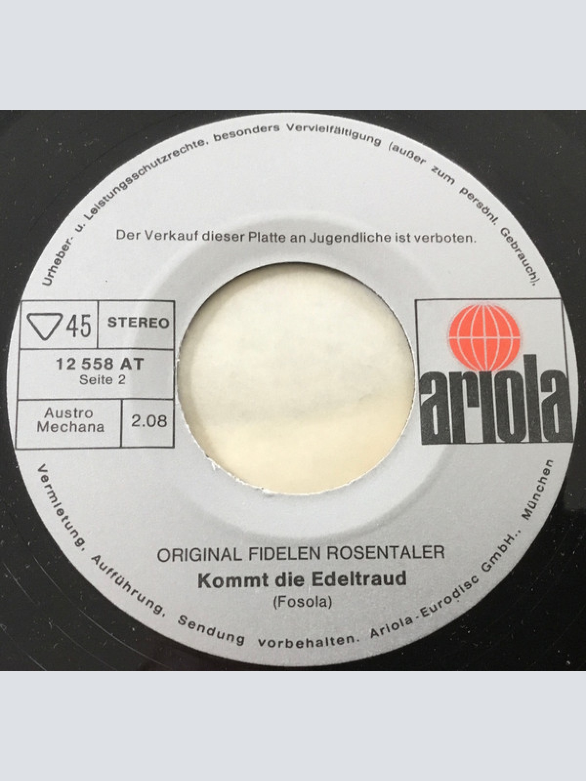 Vinyl / Die Original Fidelen Rosentaler - Mein Hund Heisst Hans