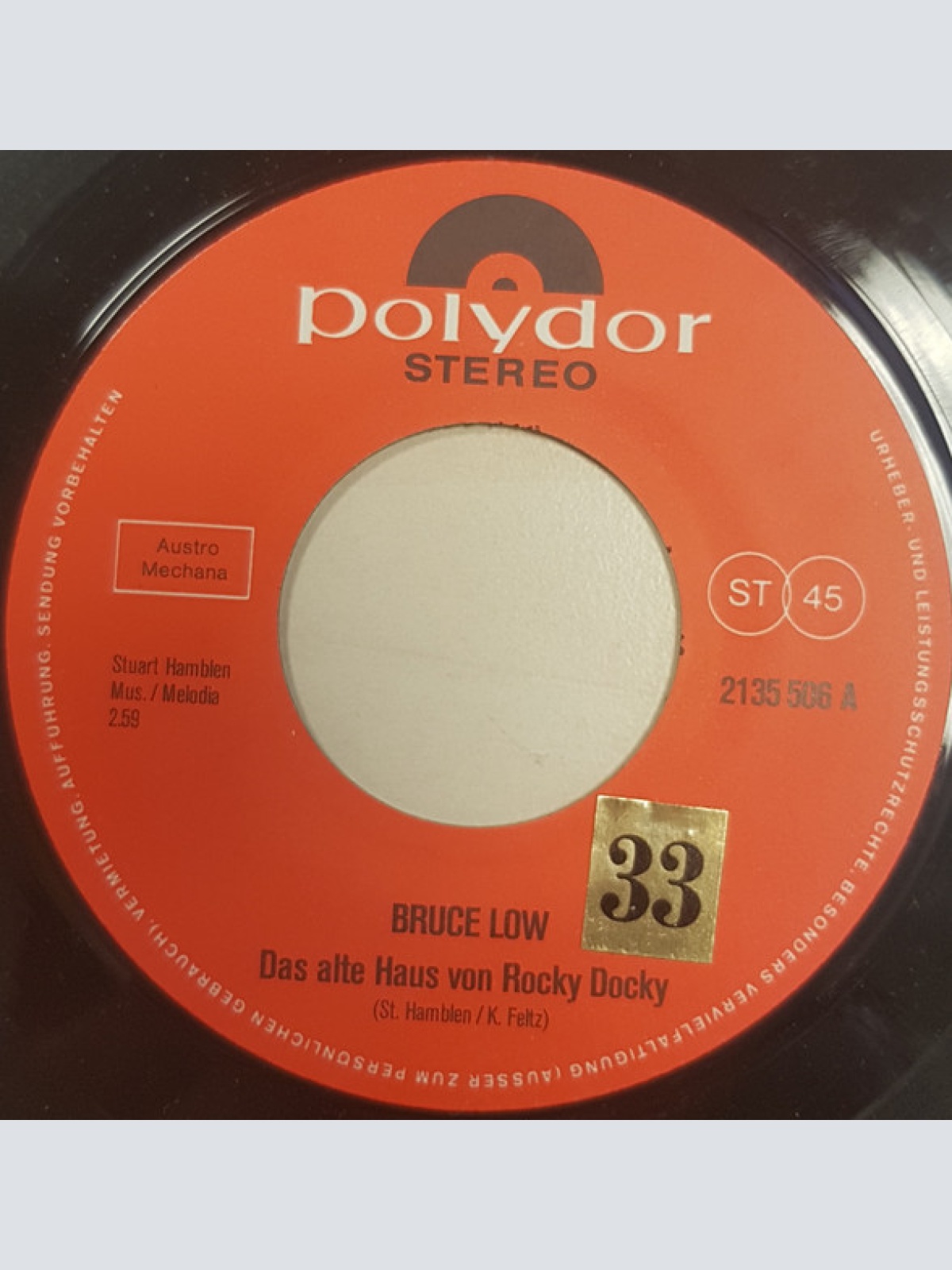 Vinyl / Bruce Low - Das Alte Haus Von Rocky Docky / Sag, Warum Willst Du Von Mir Gehen