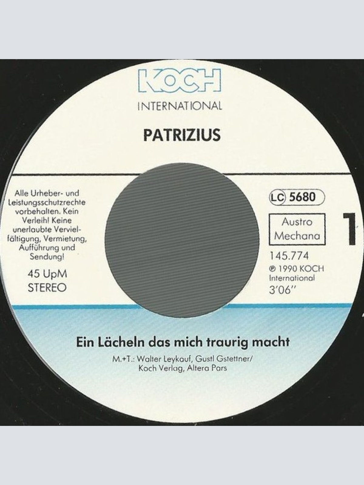 Vinyl / Patrizius - Ein Lächeln Das Mich Traurig Macht