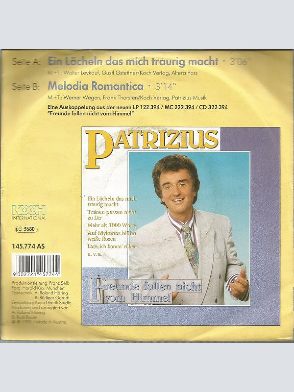 Vinyl / Patrizius - Ein Lächeln Das Mich Traurig Macht