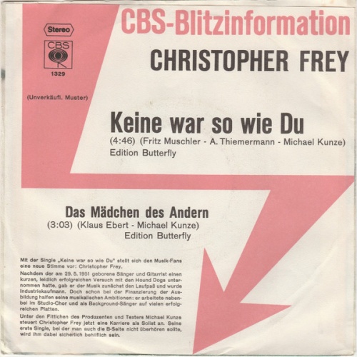 Vinyl / Christopher Frey (2) - Keine War So Wie Du