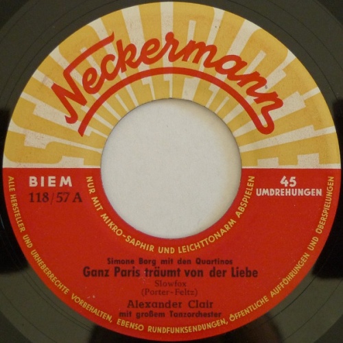 Vinyl / Alexander Clair / Karl Götz - Ganz Paris Träumt Von Der Liebe / Baiao Bongo