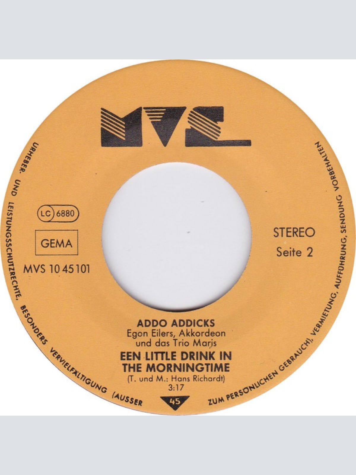 Vinyl / Addo Addicks - Eine Flasche In Der Tasche / Een Little Drink In The Morningtime