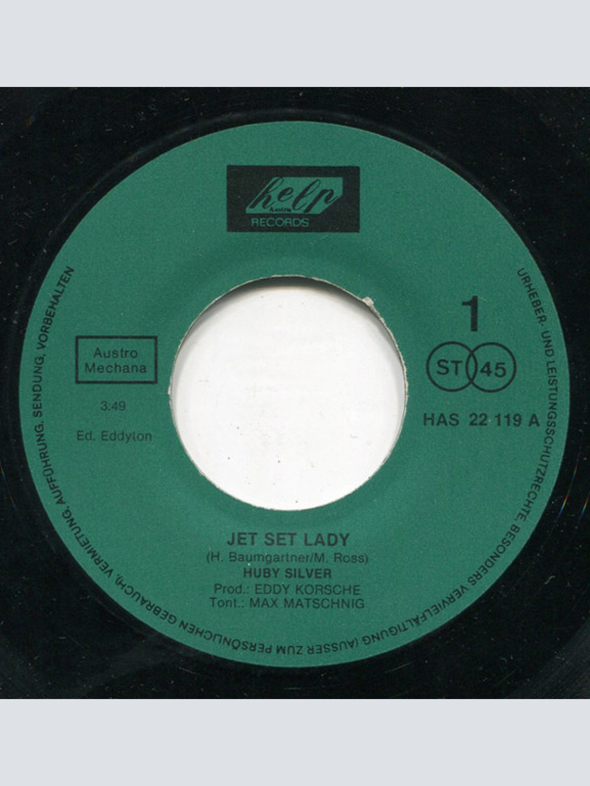 Vinyl / Huby Silver - Jet Set Lady / Hallo Freunde