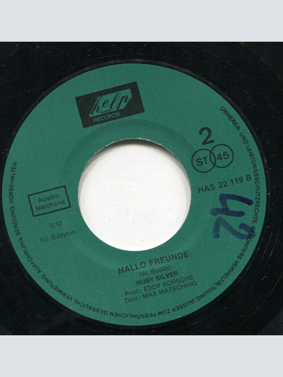 Vinyl / Huby Silver - Jet Set Lady / Hallo Freunde