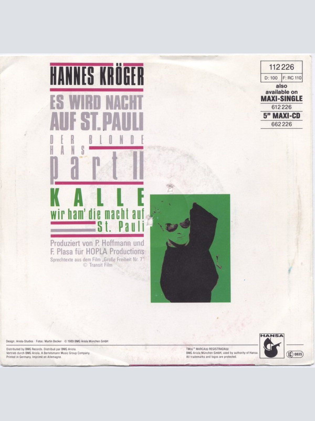 Vinyl / Hannes Kröger - Es Wird Nacht Auf St. Pauli - Der Blonde Hans Part II